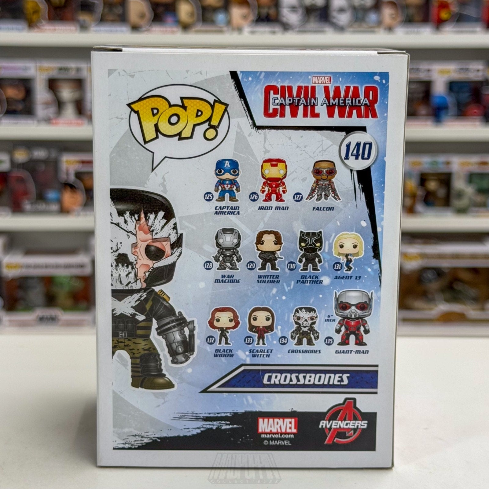 Funko Pop Marvel Civil War Crossbones Battle Damage Target 140 Toy Vinyl Figure