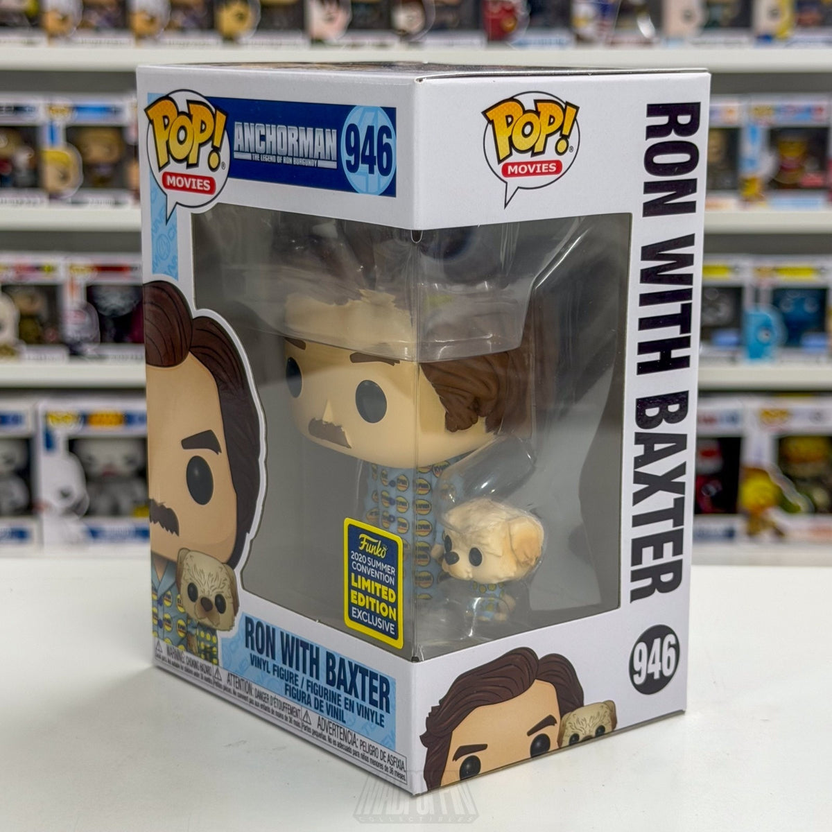 Funko Pop Movies Anchorman Ron with Baxter Exclusive 946 Comedy Toy Vinyl Figure