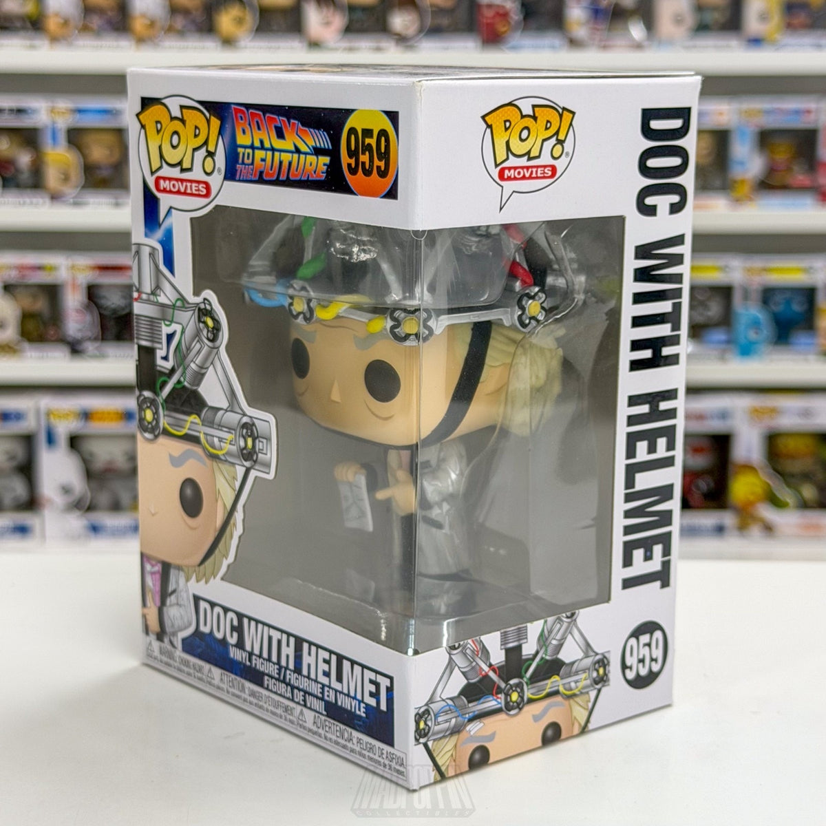 Funko Pop Movies Back to the Future Doc w/Helmet 959 Time Machine Vinyl Figure
