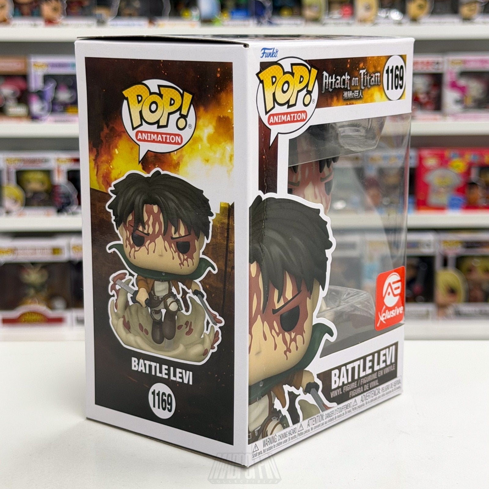 Funko Pop Anime Attack Titan Battle Levi Bloody AE Exclusive 1169 Vinyl Figure