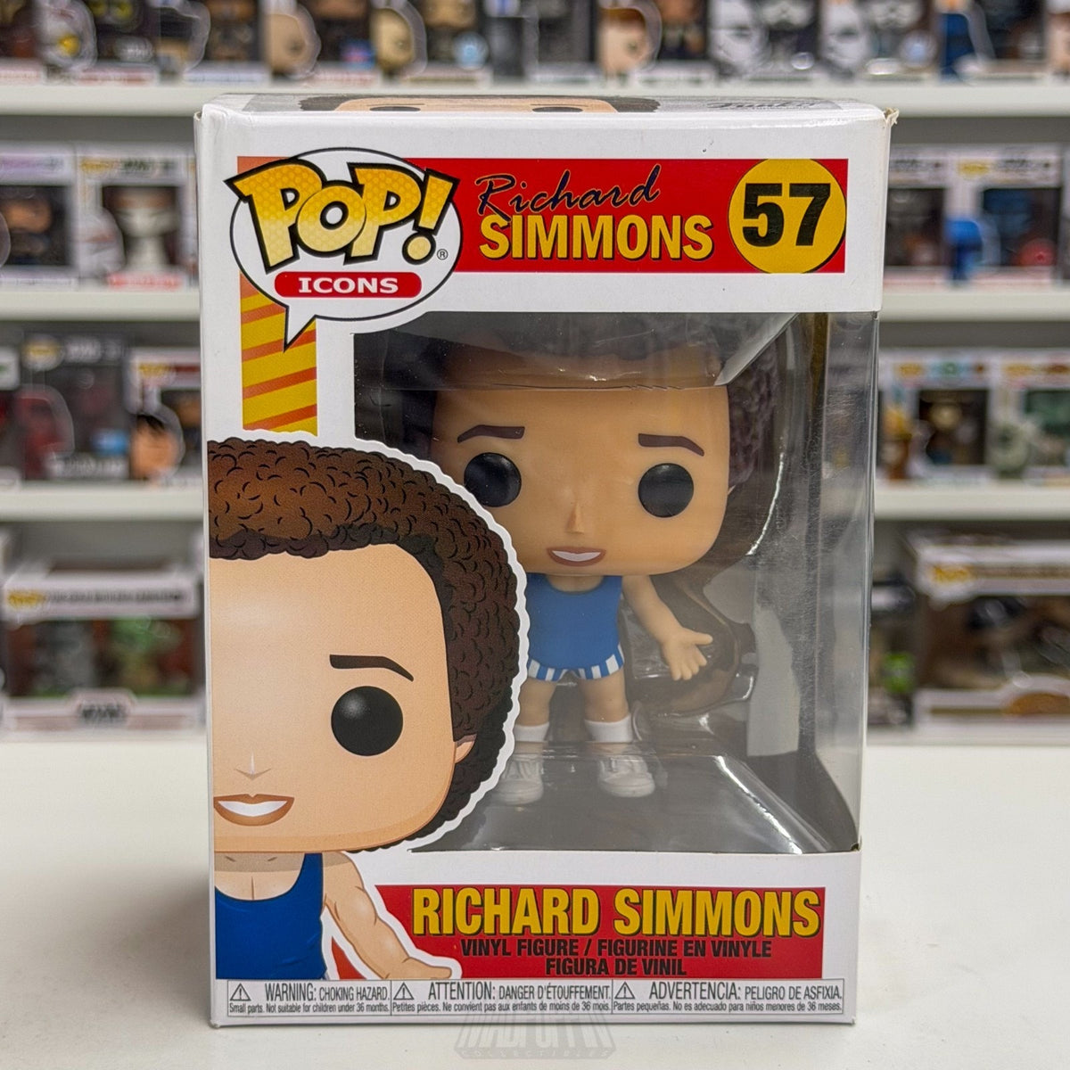 Funko Pop Icons Richard Simmons Blue 57 Fitness Aerobics Instructor Vinyl Figure