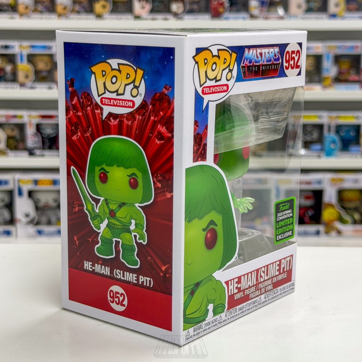 Funko Pop TV Masters of the Universe MOTU He-Man Slime Pit ECCC 952 Vinyl Figure