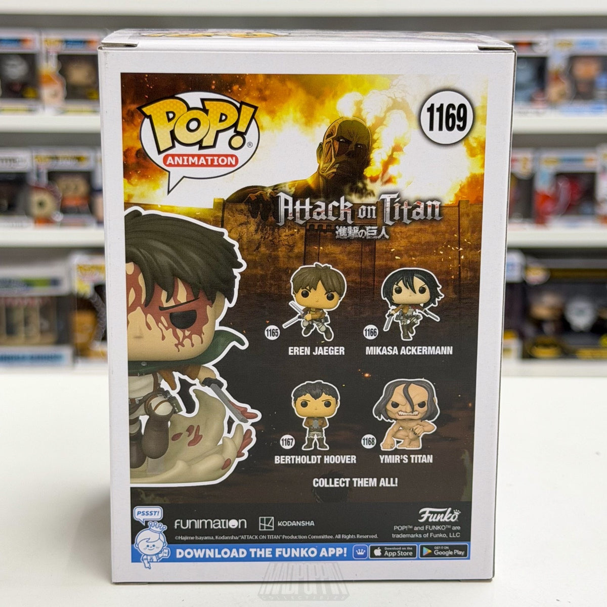 Funko Pop Anime Attack Titan Battle Levi Bloody AE Exclusive 1169 Vinyl Figure