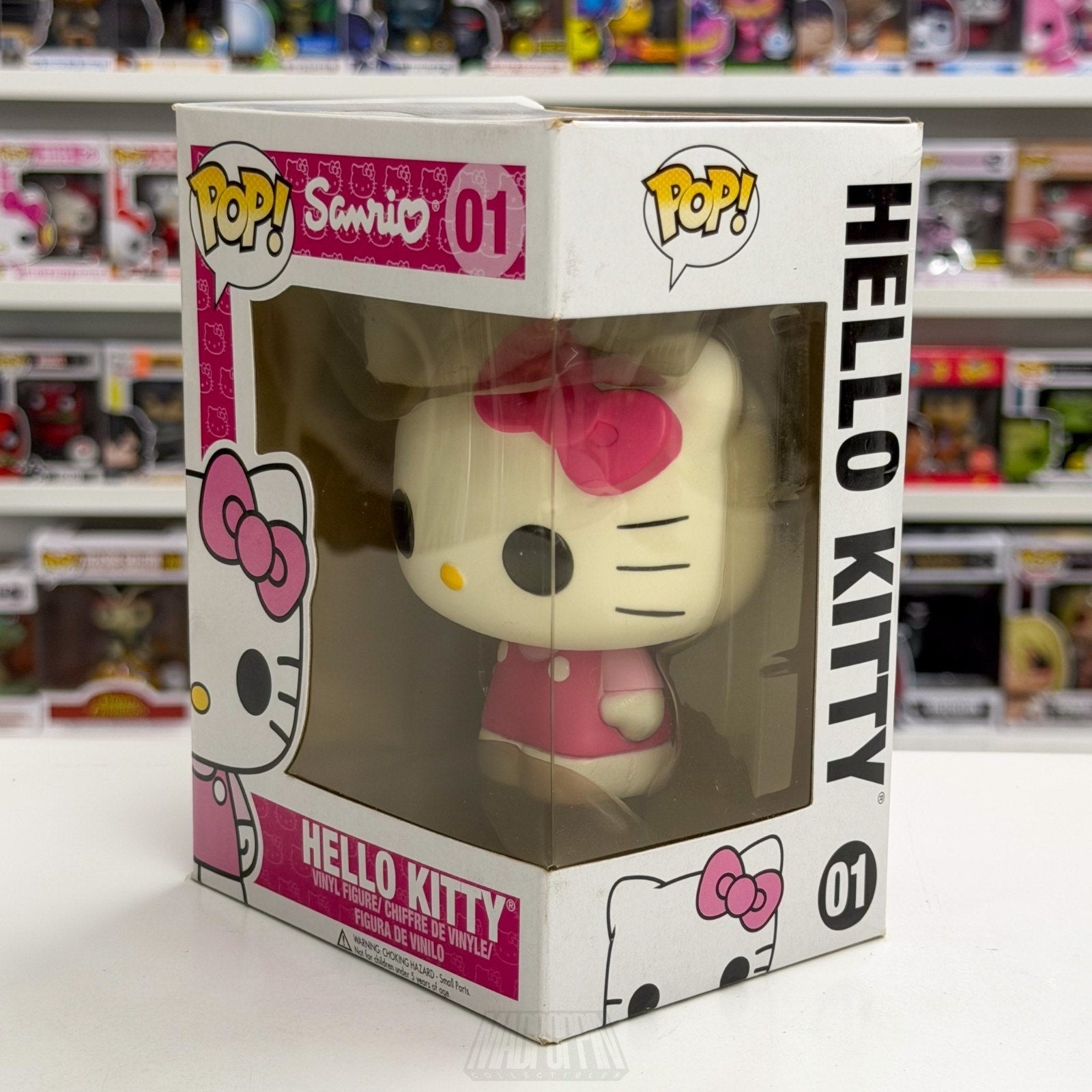 Funko Pop Sanrio Hello Kitty w/Bow 01 Pink Outfit Vaulted RARE Toy Vinyl Figure