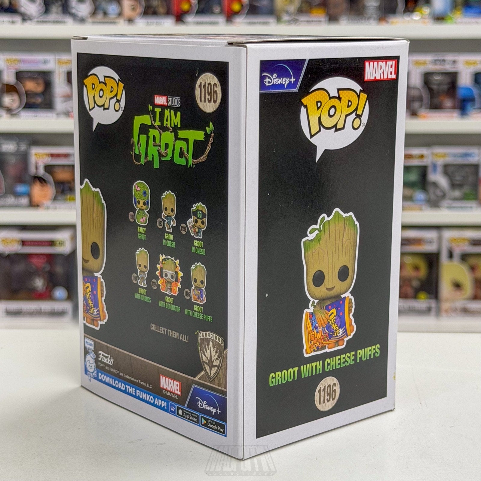 Funko Pop Marvel I Am Baby Groot Cheese Puffs Flocked 1196 GOTG Toy Vinyl Figure