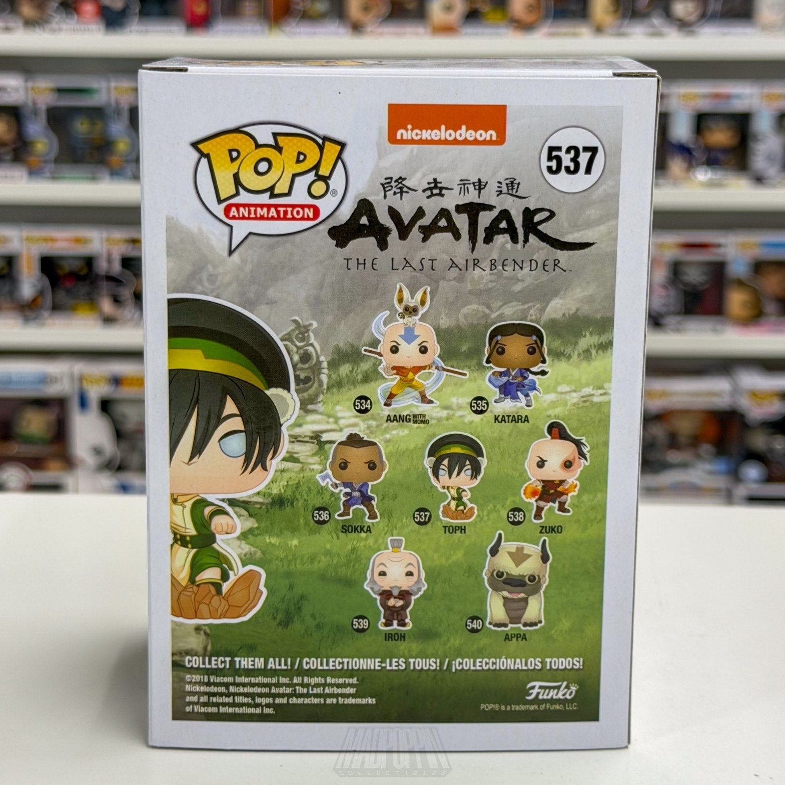 Funko Pop Animation Nickeloden Avatar The Last Airbender Toph 537 Vinyl Figure