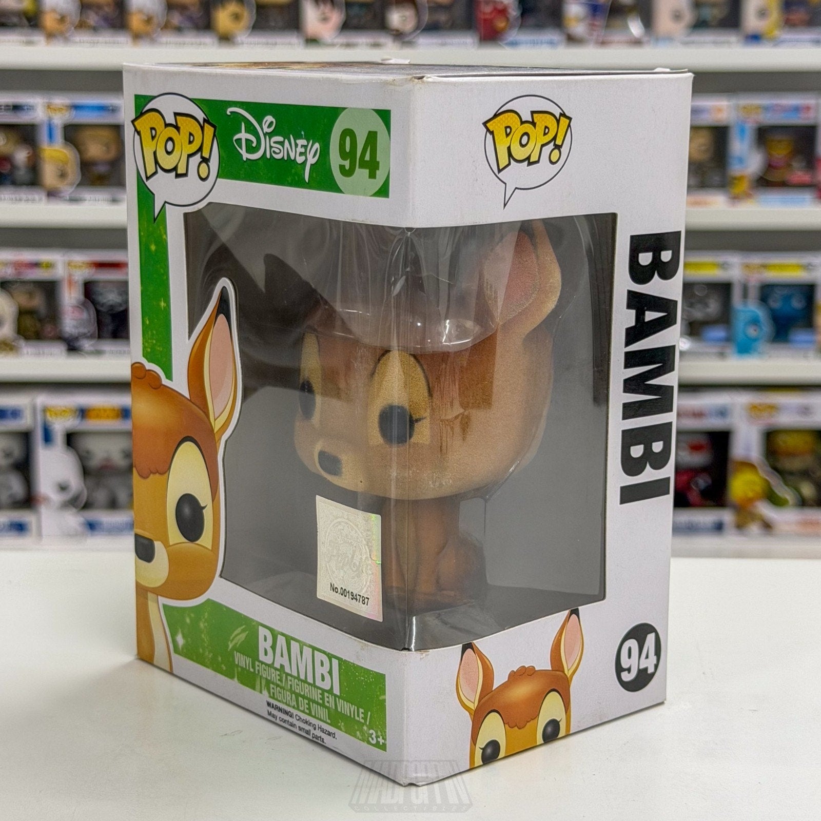 Funko Pop Disney Bambi Flocked PopLife Hologram Sticker 94 Deer Toy Vinyl Figure