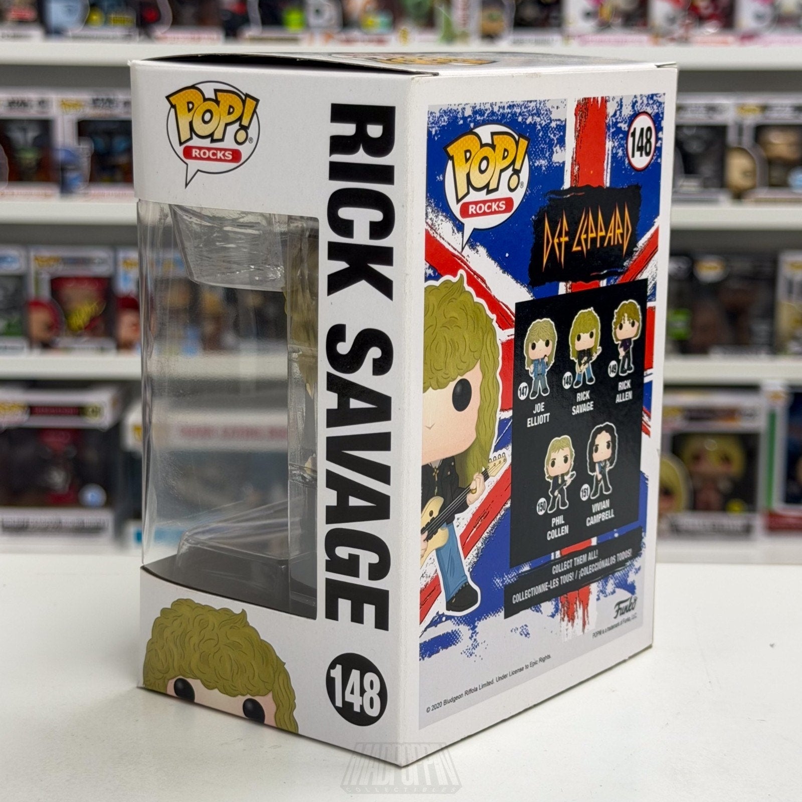 Funko Pop Rocks Def Leppard Rick Savage 148 English Glam Metal Band Vinyl Figure