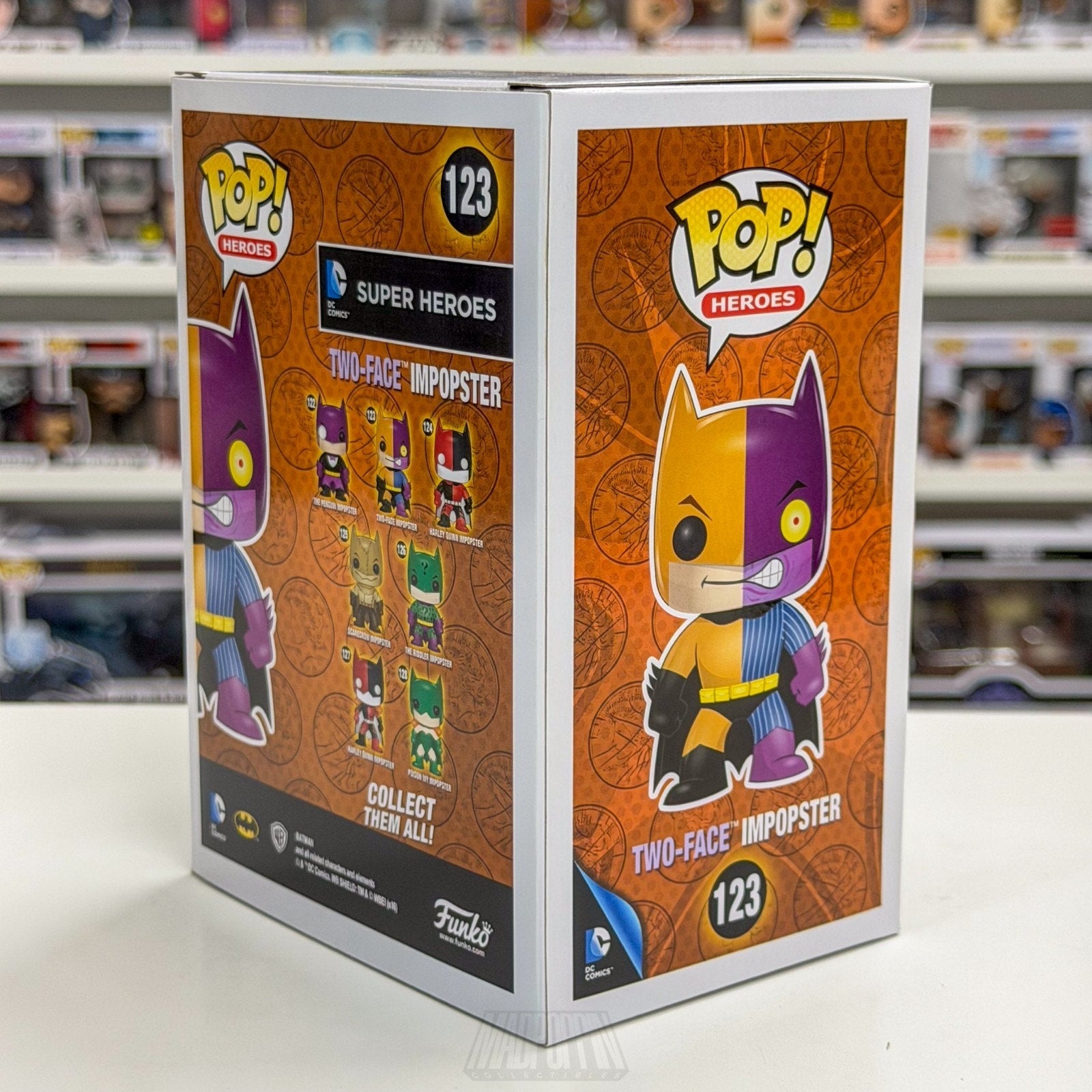 Funko Pop DC Super Heroes Two-Face Impopster Batman 123 Harvey Dent Vinyl Figure