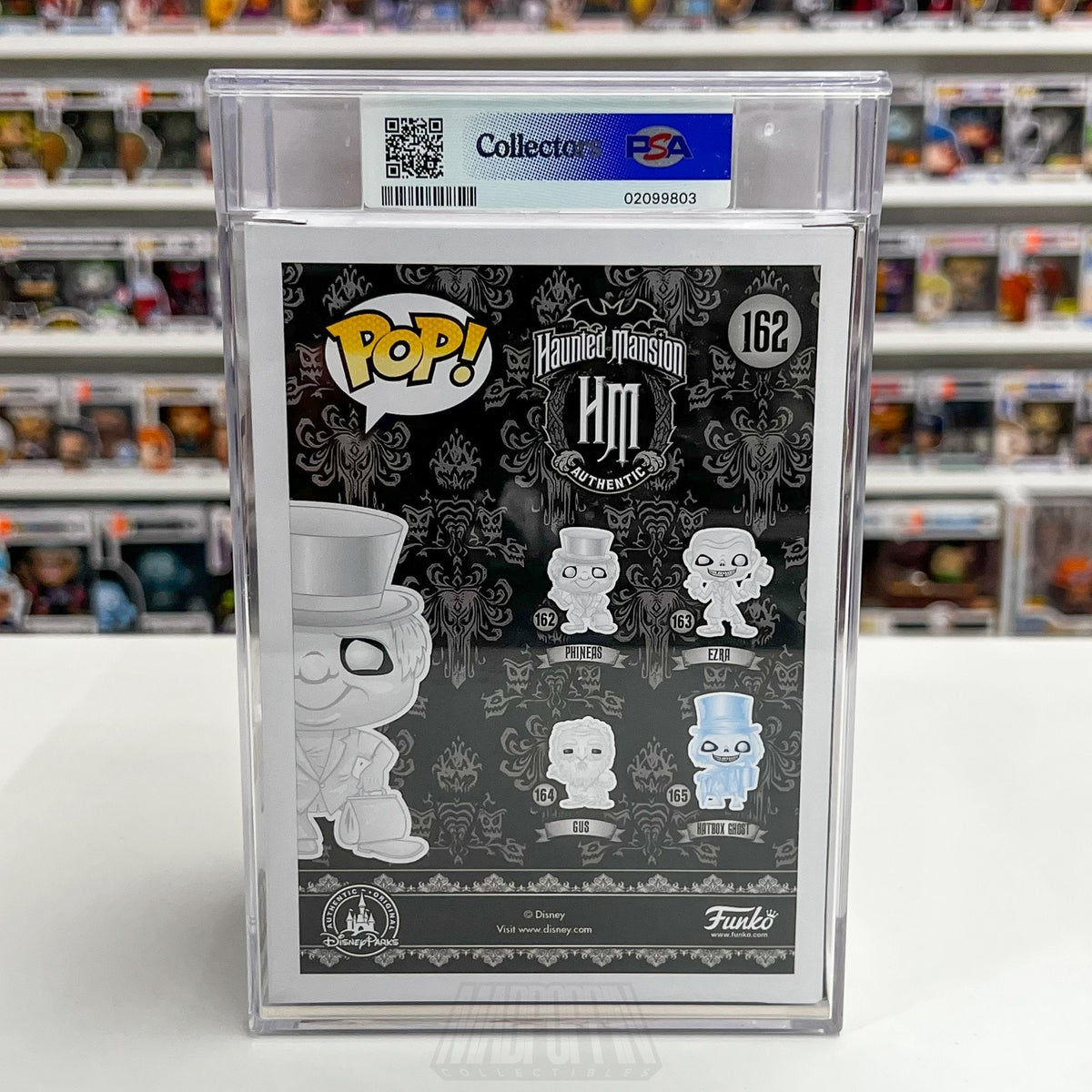 Funko Pop Disney The Haunted Mansion Phineas Glow SDCC 1000 PCS 162 PSA Graded 9