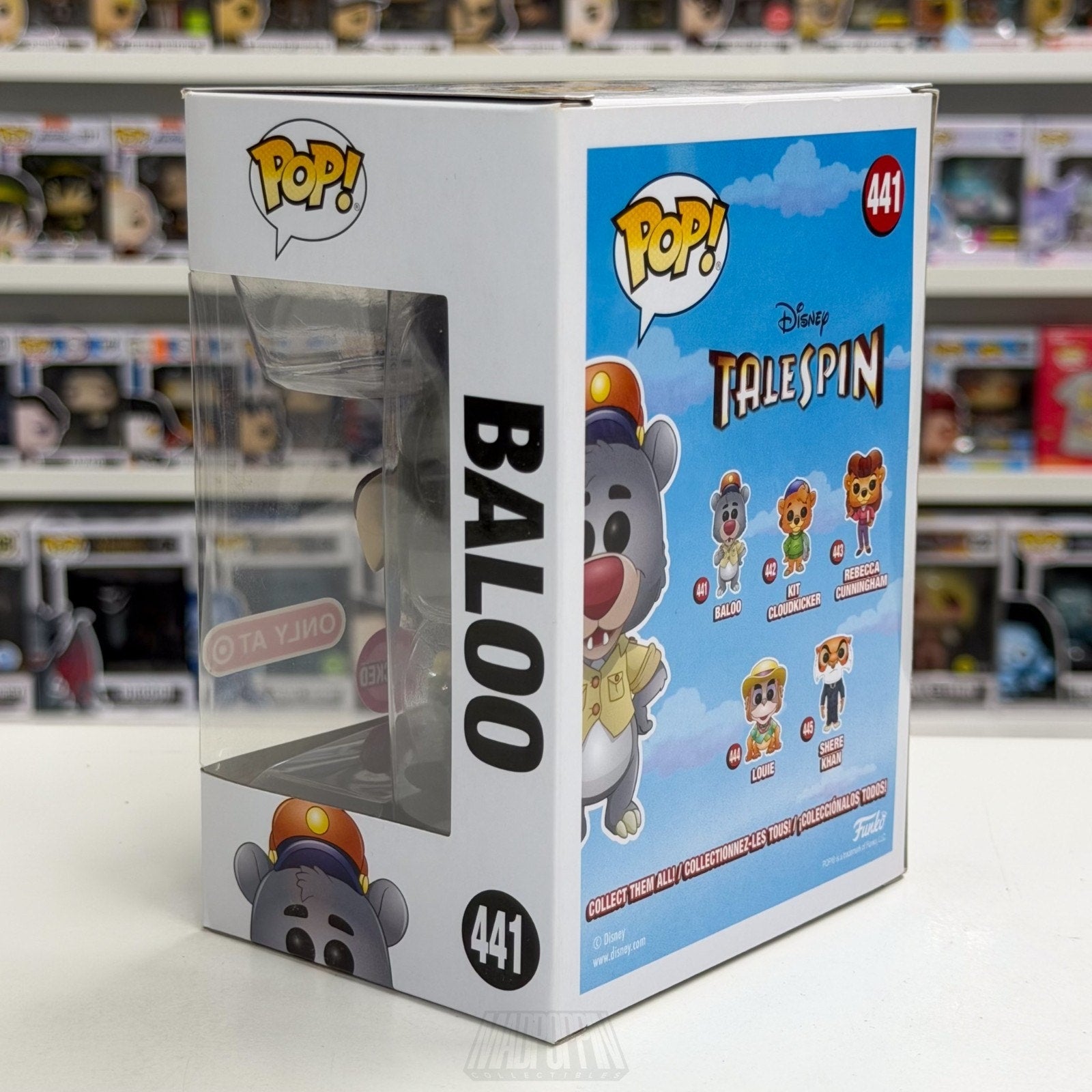 Funko Pop Disney Tailspin Baloo Flocked Target Excl 441 Bear Pilot Vinyl Figure