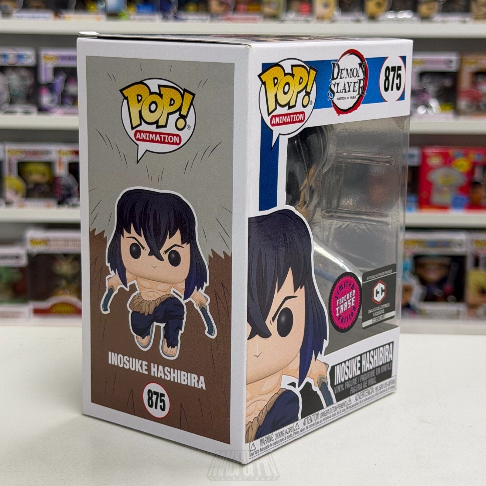 Funko Pop Anime Demon Slayer Inosuke Hashibira Flocked Chase Chalice 875 Figure