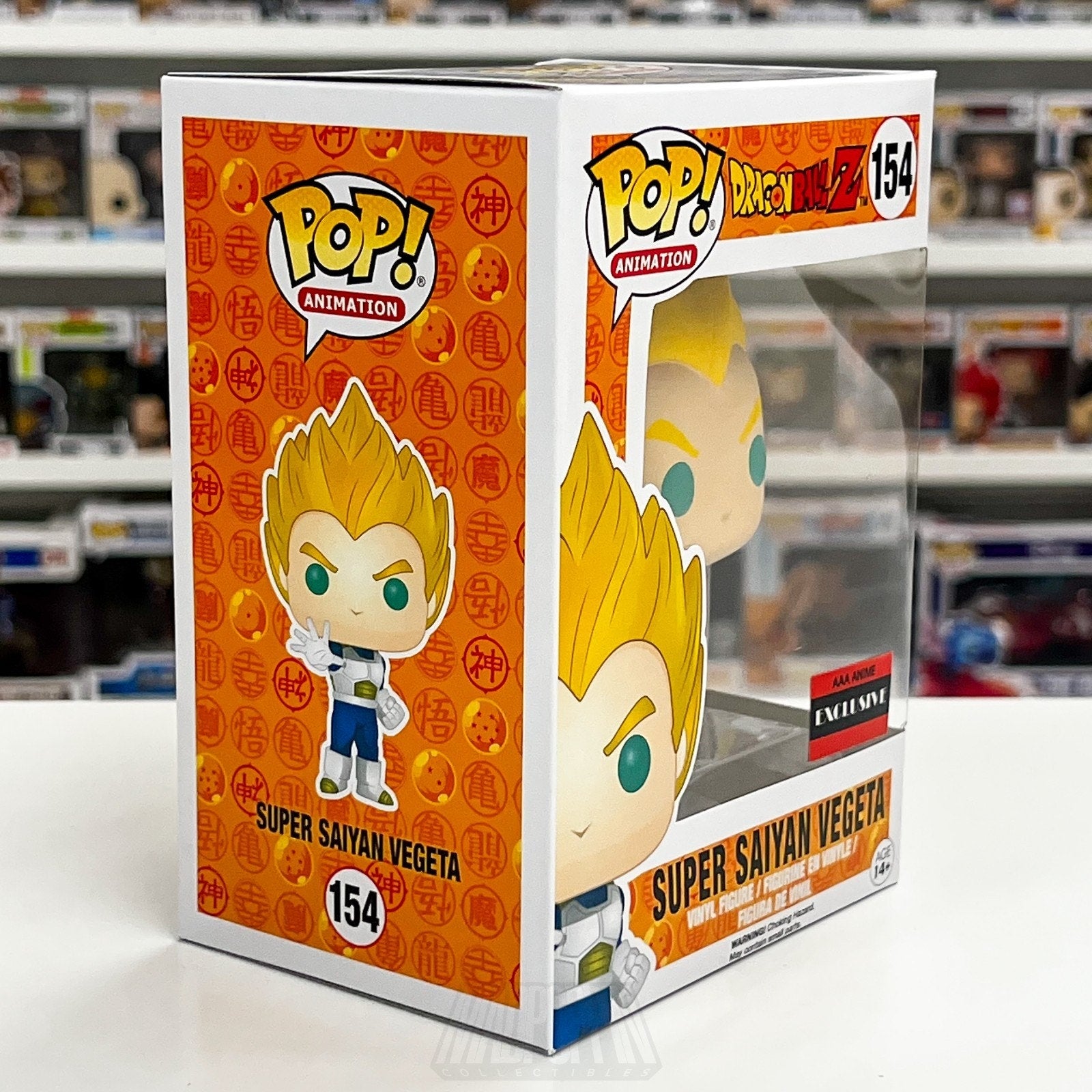 Funko Pop Anime Dragon Ball Z DBZ Super Saiyan Vegeta AAA Exclusive 154 Figure