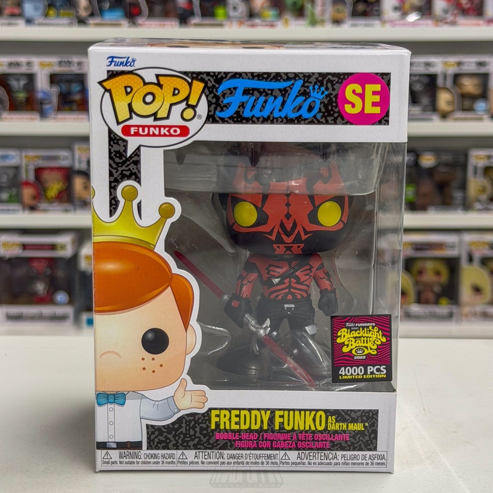 Funko Pop Fundays Blacklight Battle Darth Maul SE Star Wars Sith Vinyl Figure