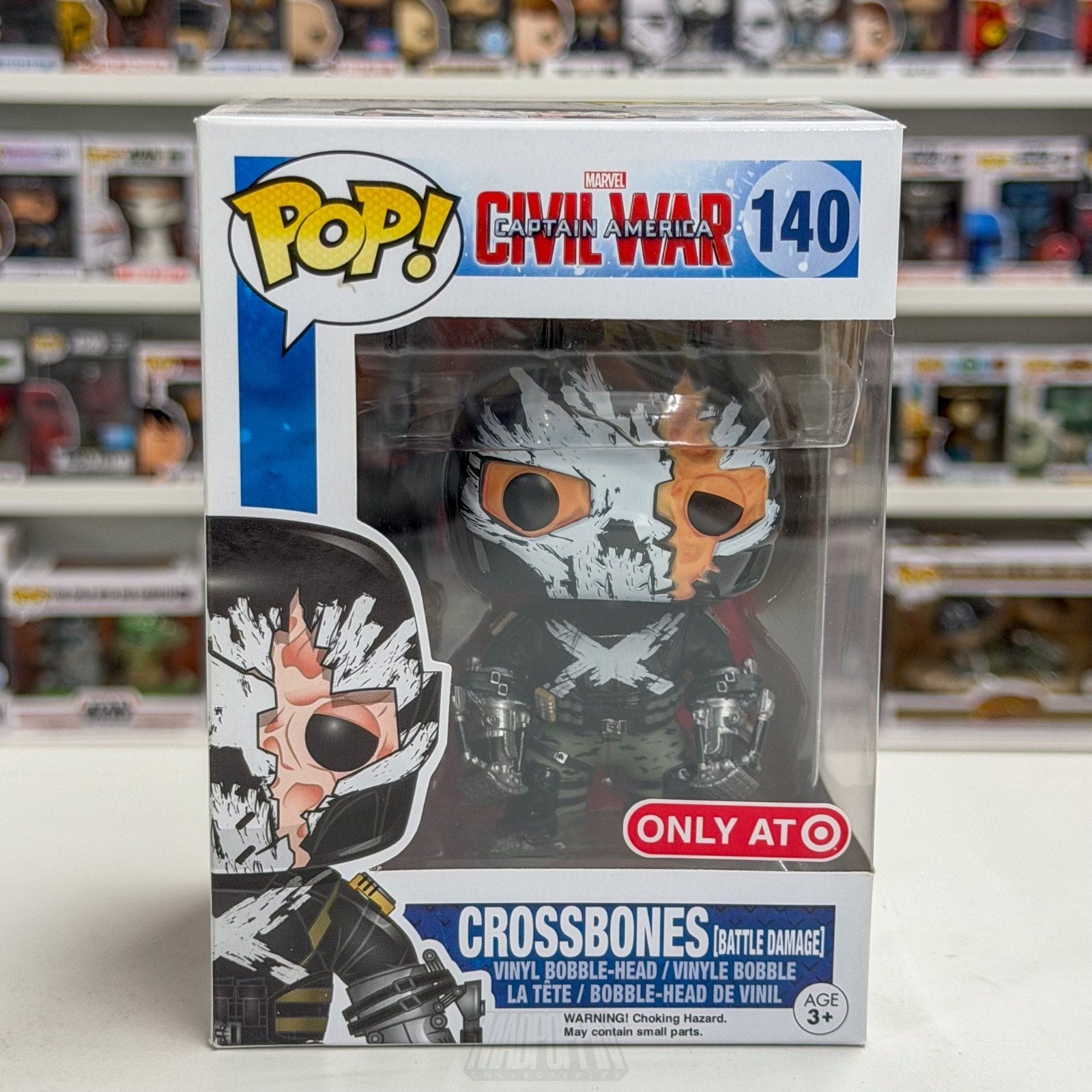 Funko Pop Marvel Civil War Crossbones Battle Damage Target 140 Toy Vinyl Figure
