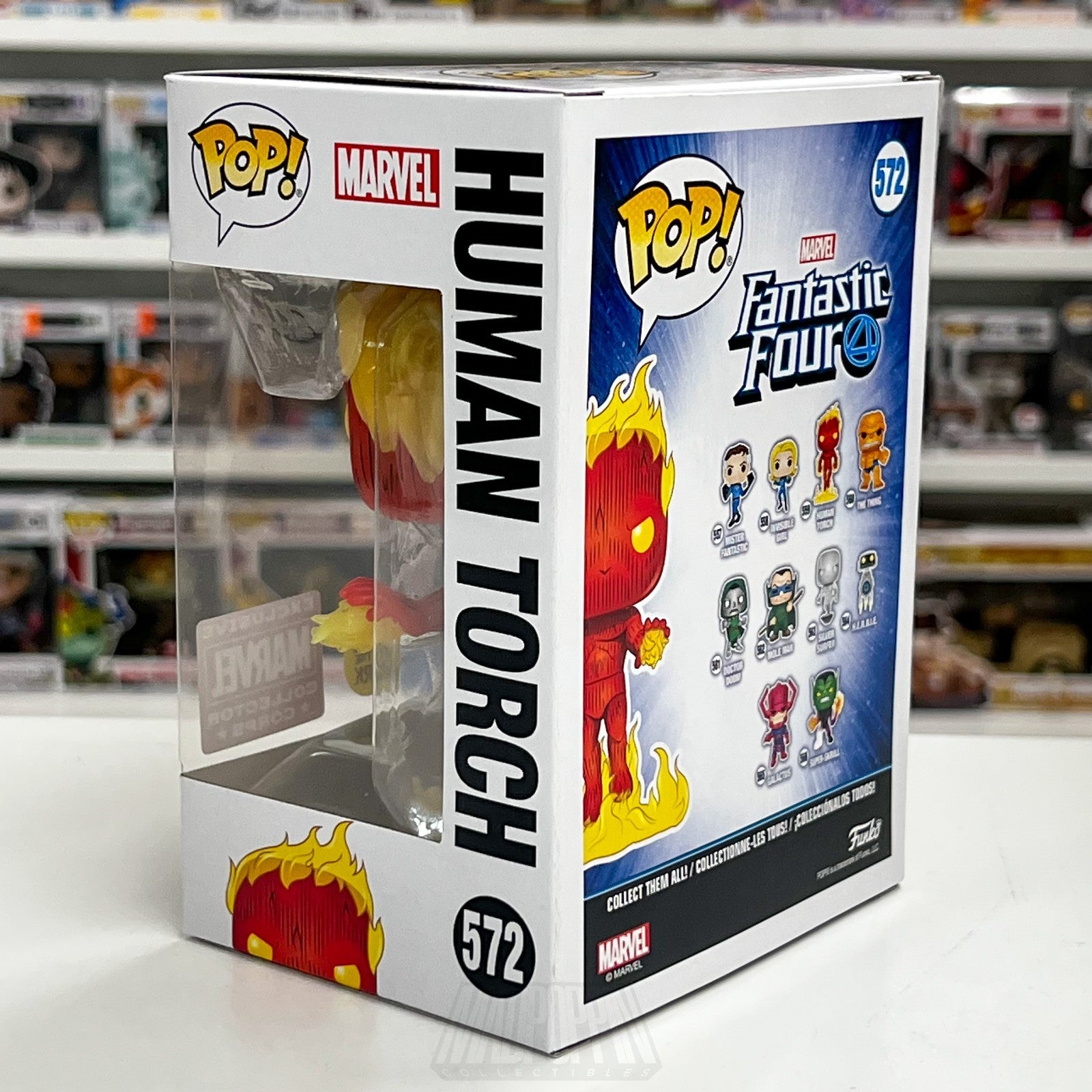 Funko Pop Marvel Collector Corps Fantastic Four Human Torch Glow 572 Toy Figure3