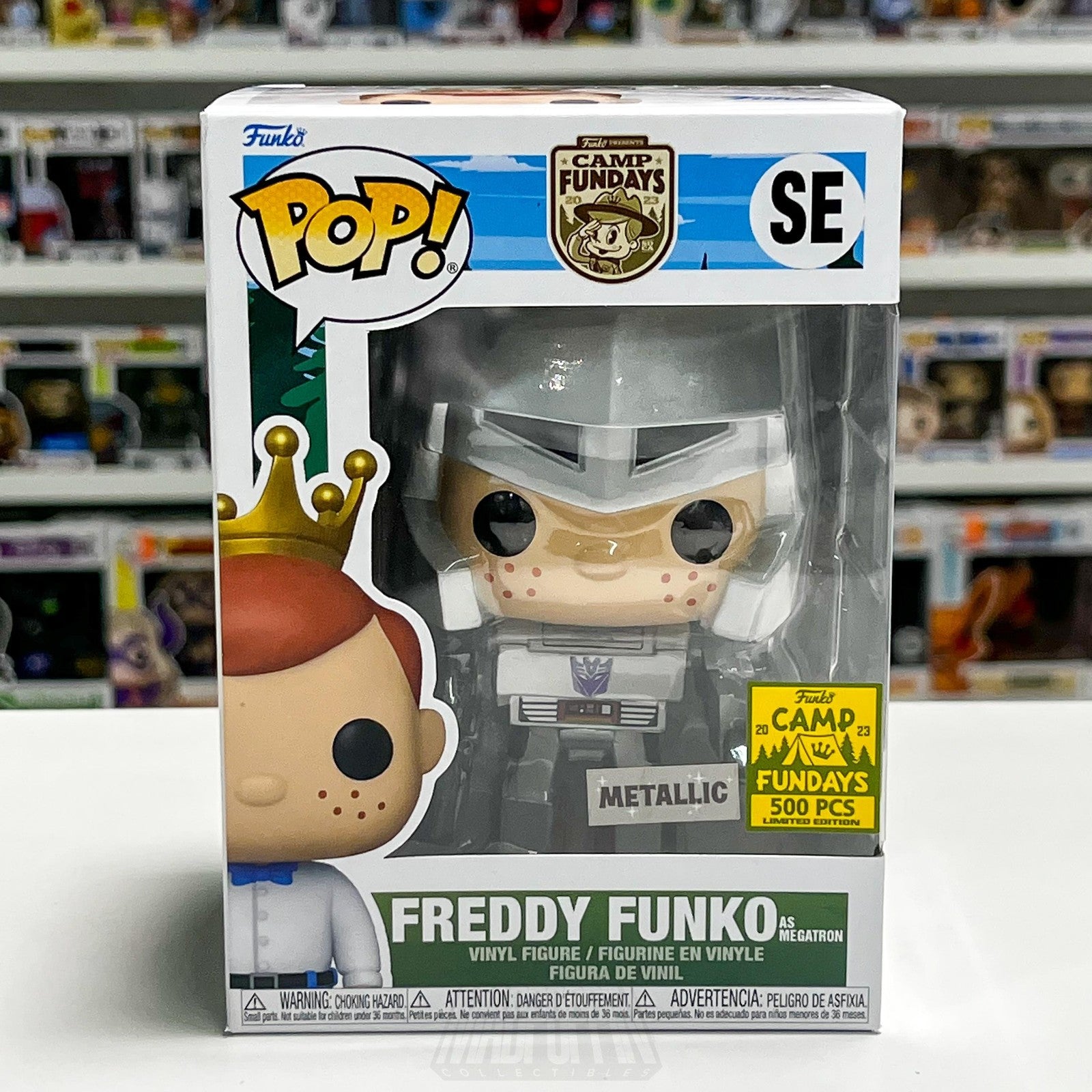 Funko Pop Freddy as Megatron Metallic Camp Fundays 500 PCS Transformers Cartoons