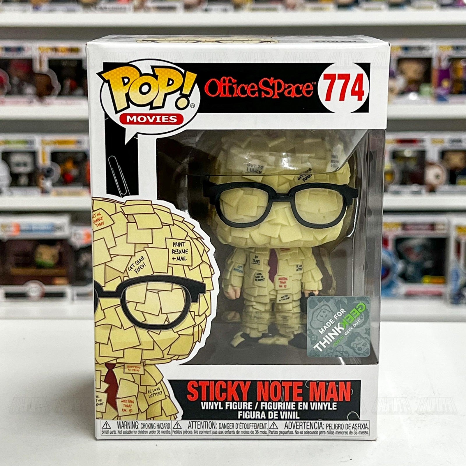 Funko Pop Movies Office Space Sticky Note Man #774 ThinkGeek Exclusive Vinyl