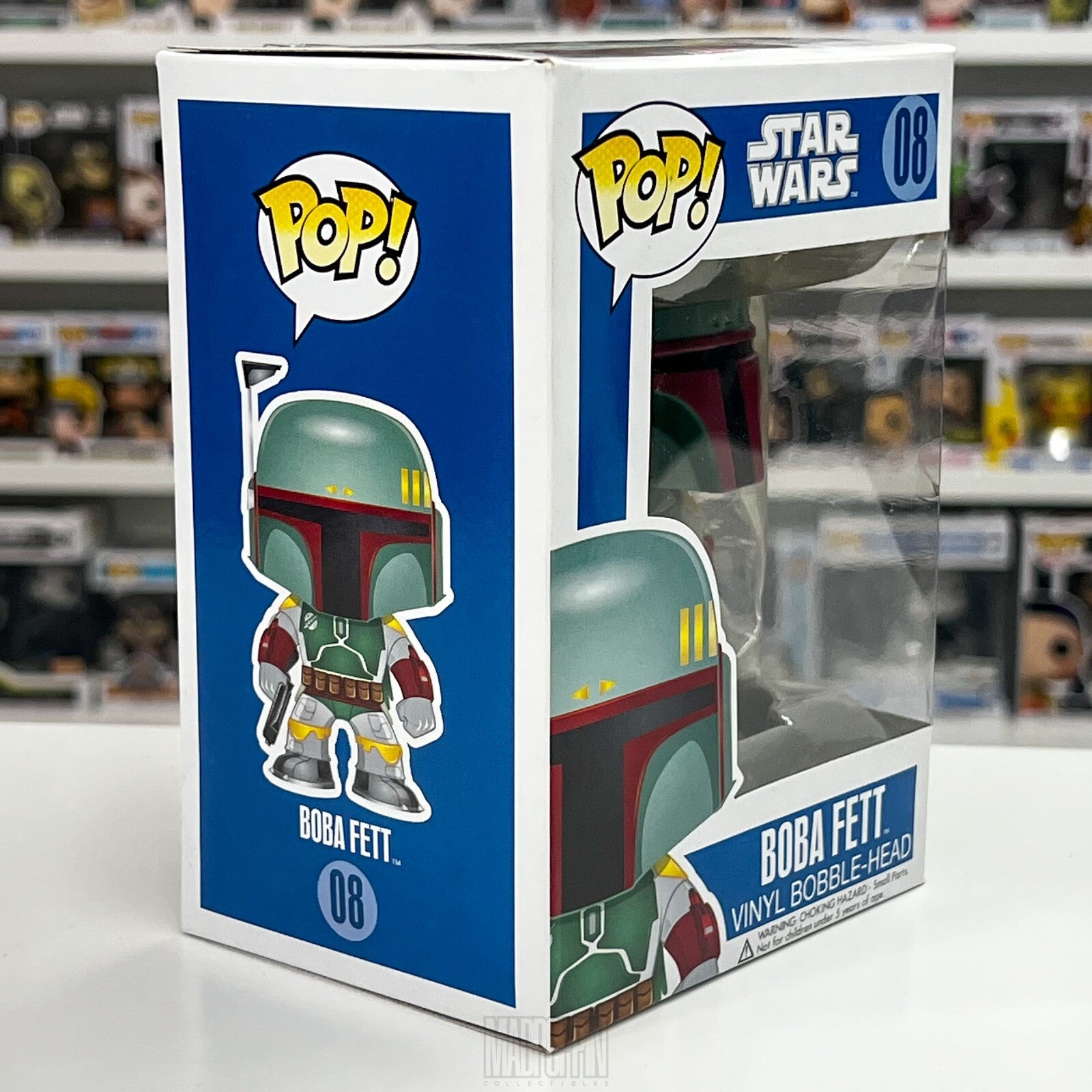 Funko Pop Star Wars Boba Fett Blue Box 1st Release Large Font Vaulted 08