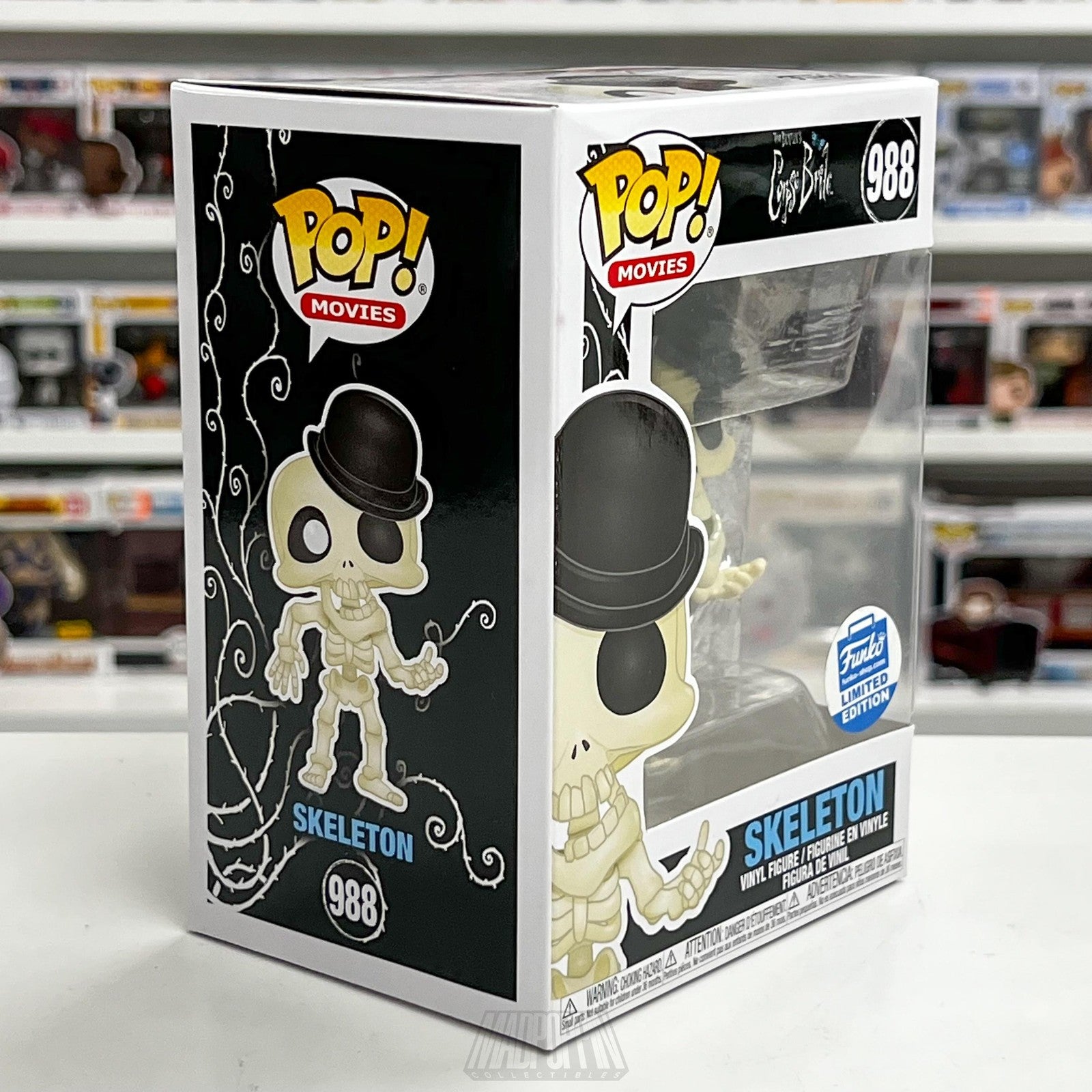 Funko Pop Movies Corpse Bride Skeleton 988 Tim Burton Limited Edition Vinyl