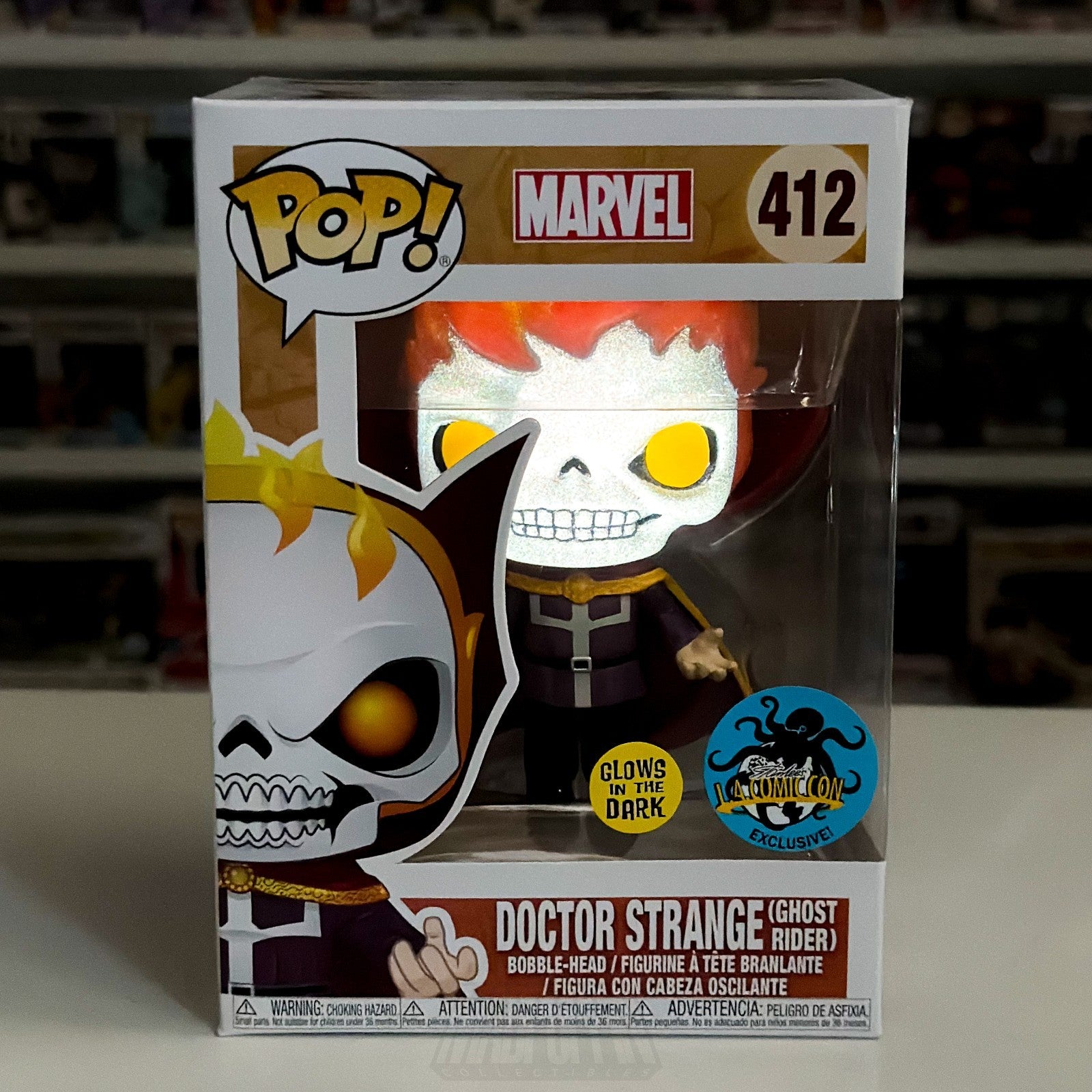Funko Pop Marvel Doctor Strange Ghost Rider Glow LACC Comikaze 412 Vinyl Figure0