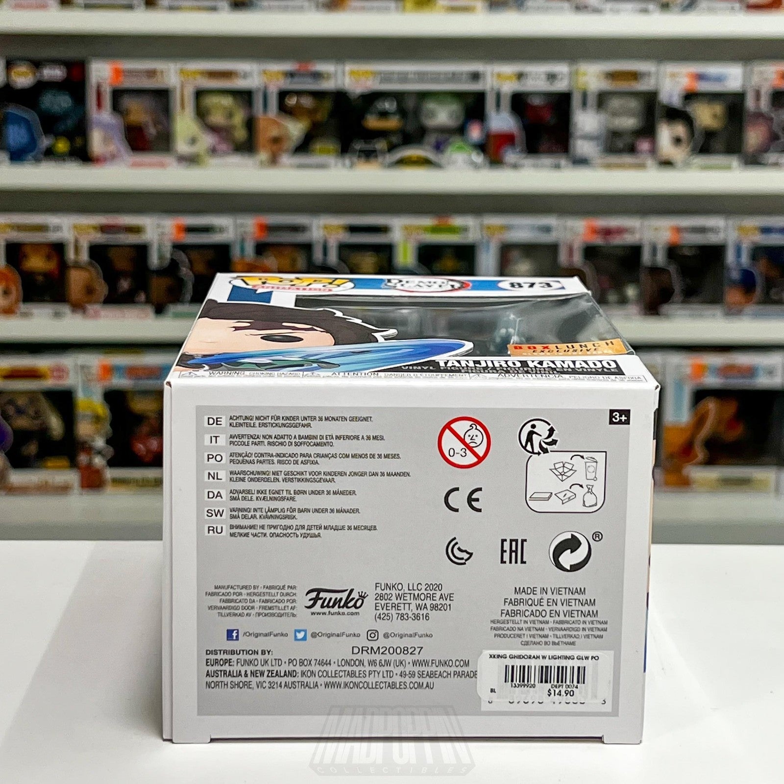 Funko Pop Demon Slayer Tanjiro Kamado #873 BoxLunch Glow Vinyl Figure Anime NIB