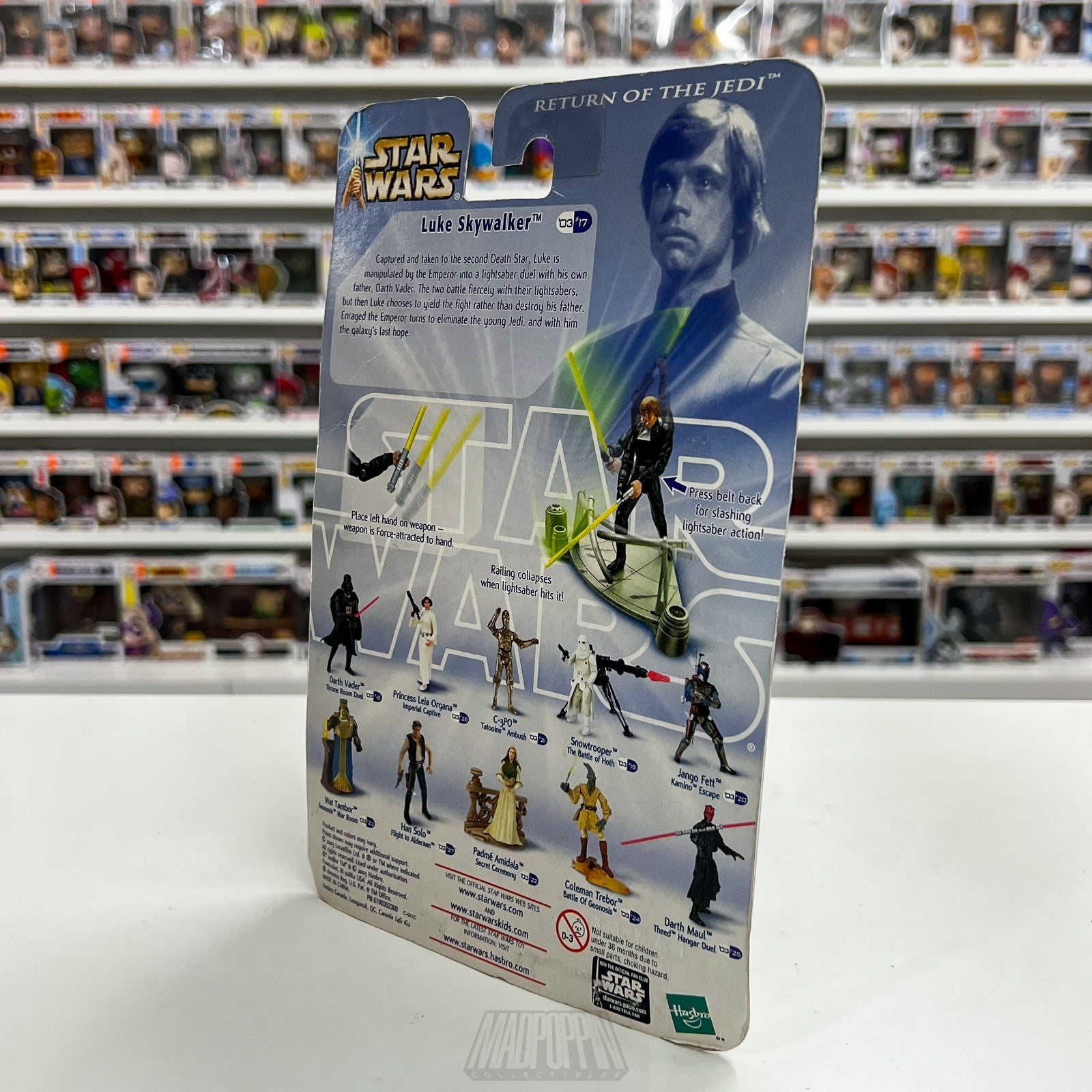 Star Wars Luke Skywalker Throne Room Duel ROTJ Action Figure 2003 Hasbro Sealed