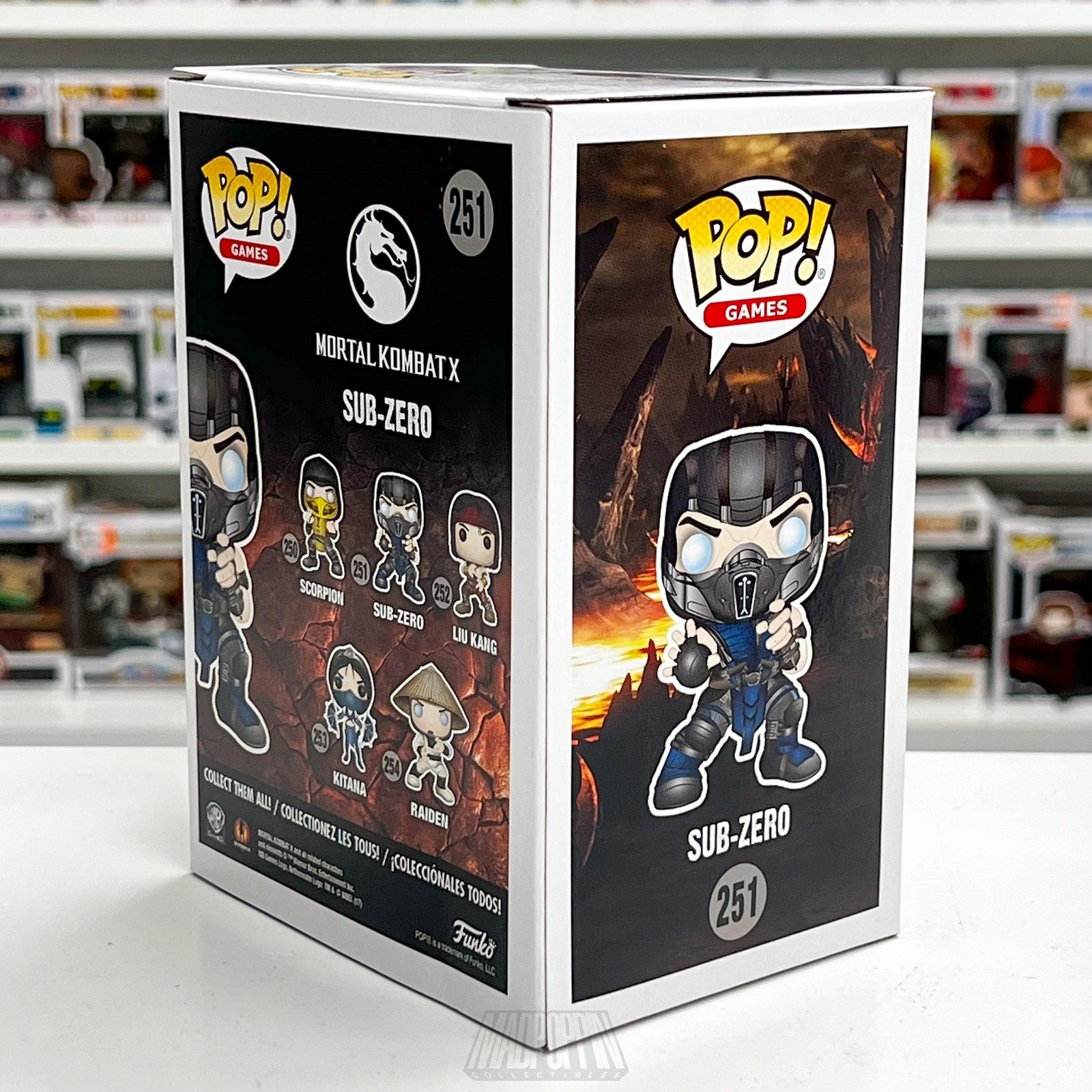 Funko Pop Games Mortal Kombat X Sub-Zero 251 Vinyl Figure Collectible New in Box
