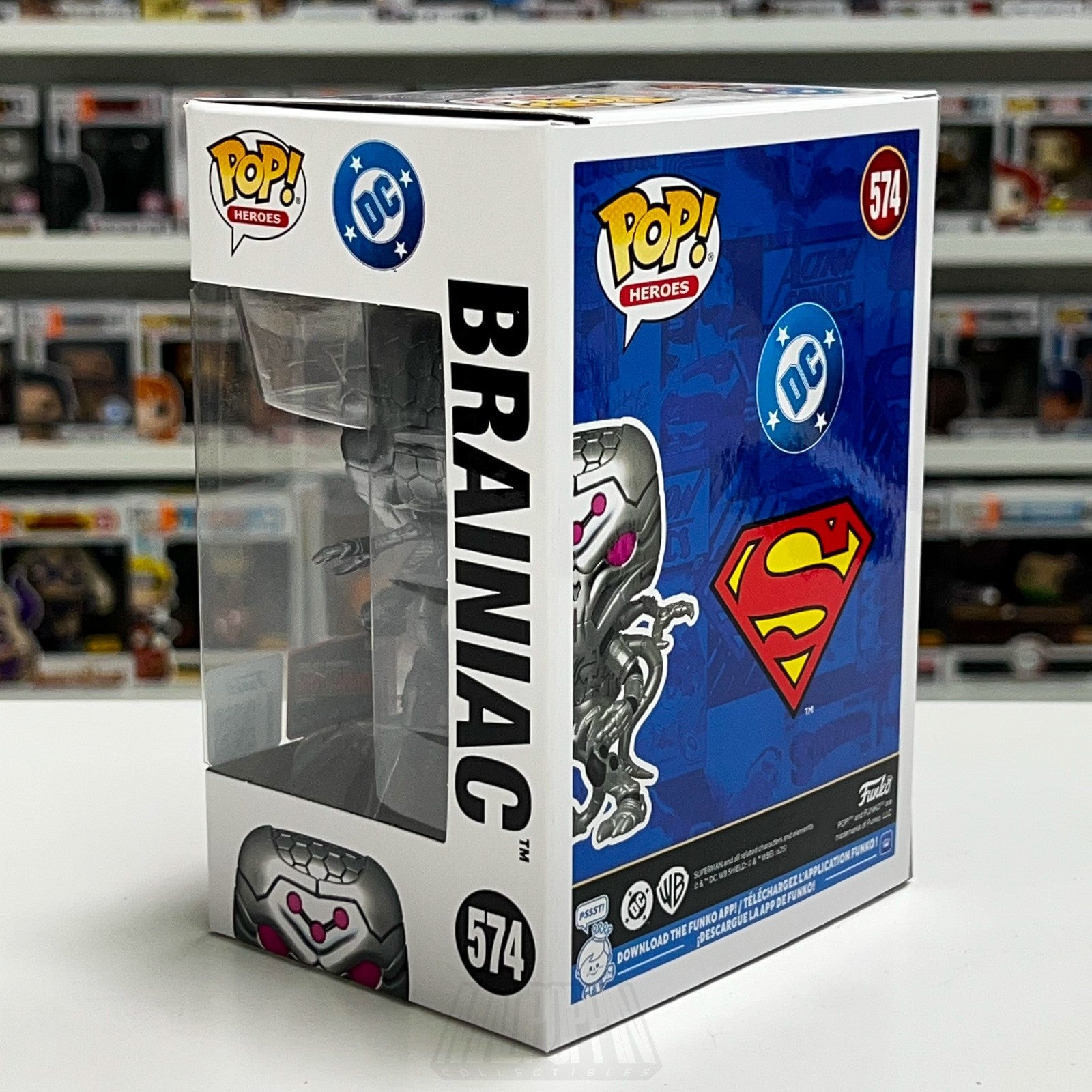Funko Pop DC Heroes Brainiac 574 NYCC Official Con Sticker Superman Android Toy