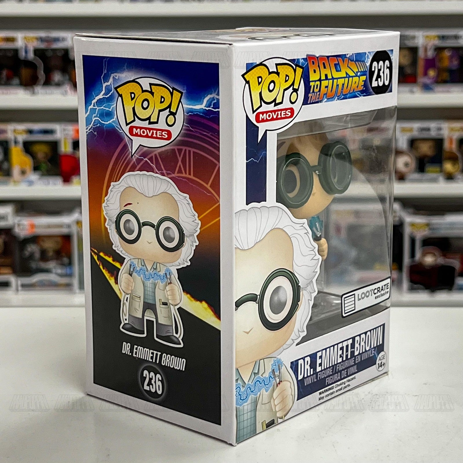 Funko Pop Movies Dr Emmett Brown 236 Back to the Future Loot Crate Exclusive NIB