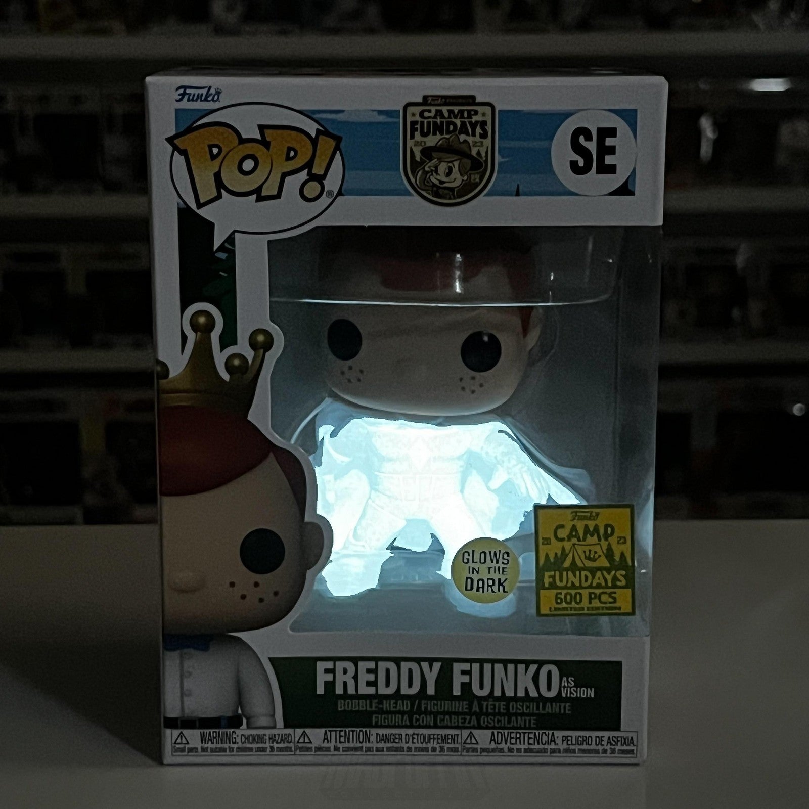 Funko Pop Freddy as White Vision SE Glow in the Dark Camp Fundays 600 PCS Marvel