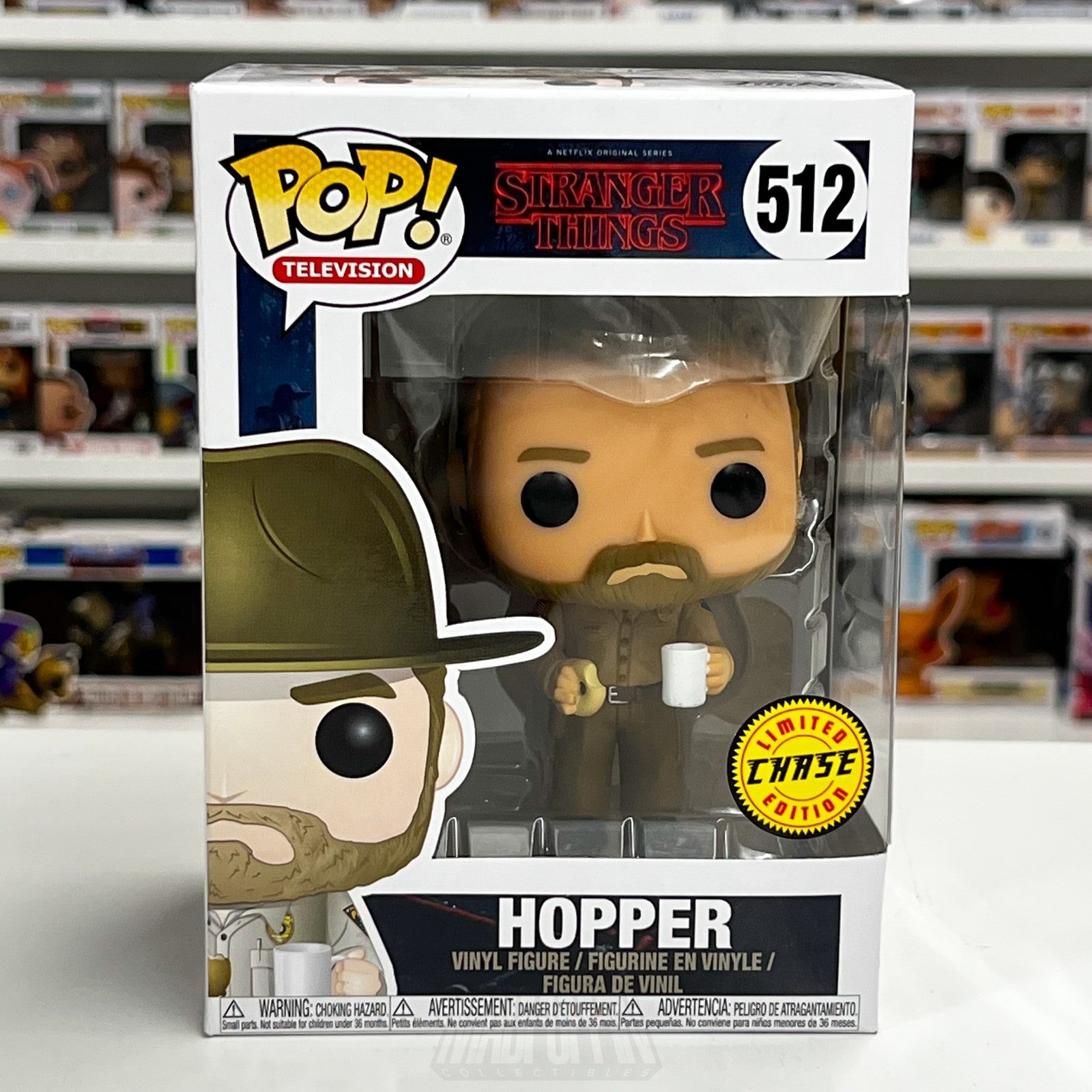 Funko Pop Television Stranger Things Hopper w/Donut Chase 512 Toy Vinyl Figure0