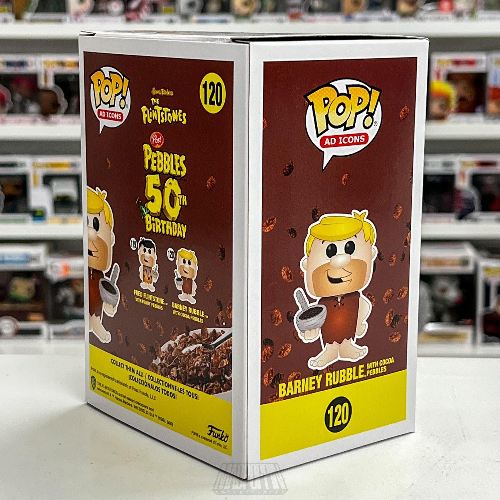 Funko Pop Ad Icons Barney Rubble Cocoa Pebbles Flintstones #120 Vinyl Figure New