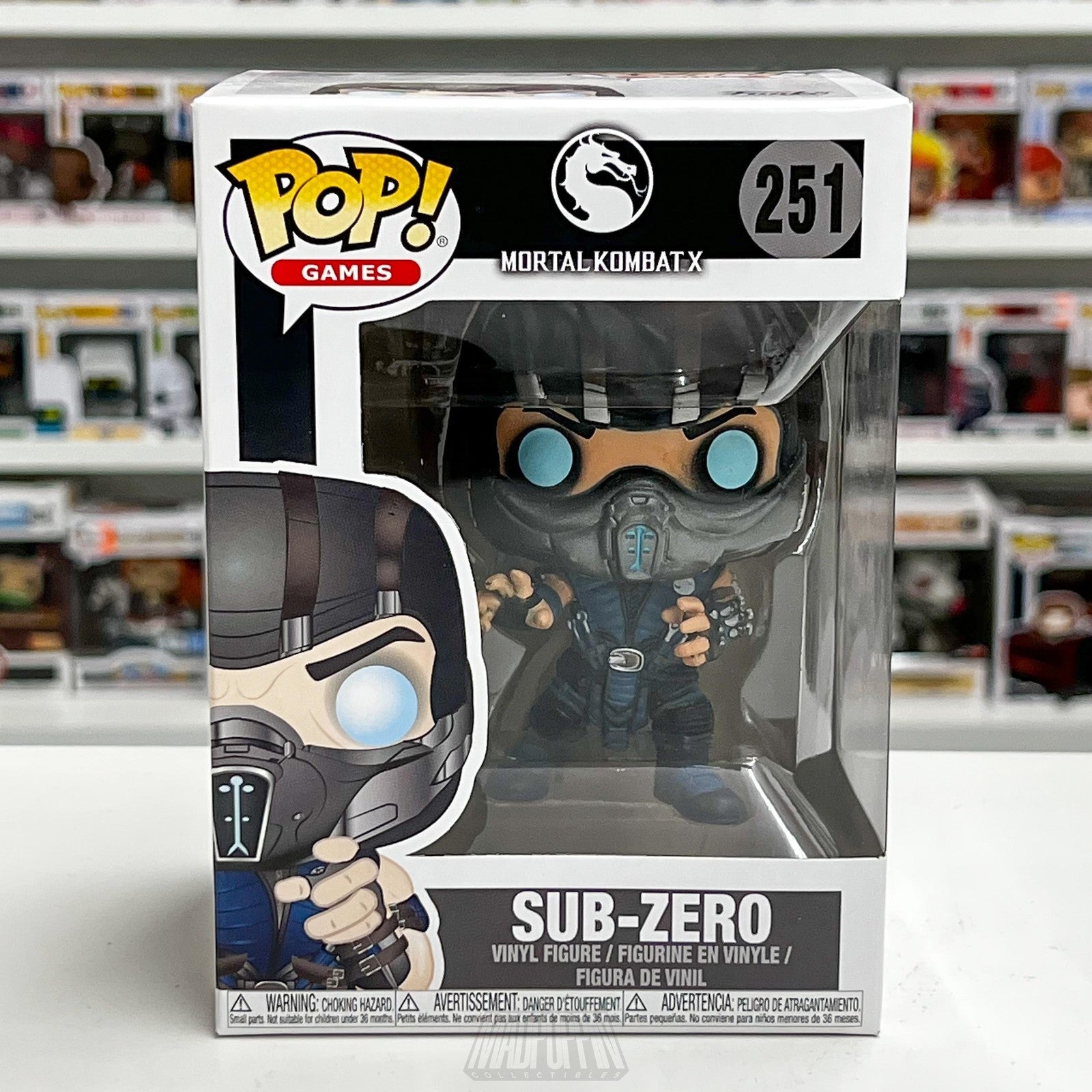 Funko Pop Games Mortal Kombat X Sub-Zero 251 Vinyl Figure Collectible New in Box