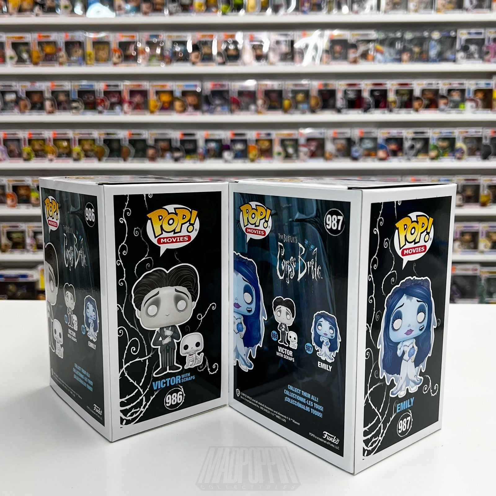 Funko Pop Movies Tim Burton's Corpse Bride Set Victor w/Scraps 986 & Emily 9874