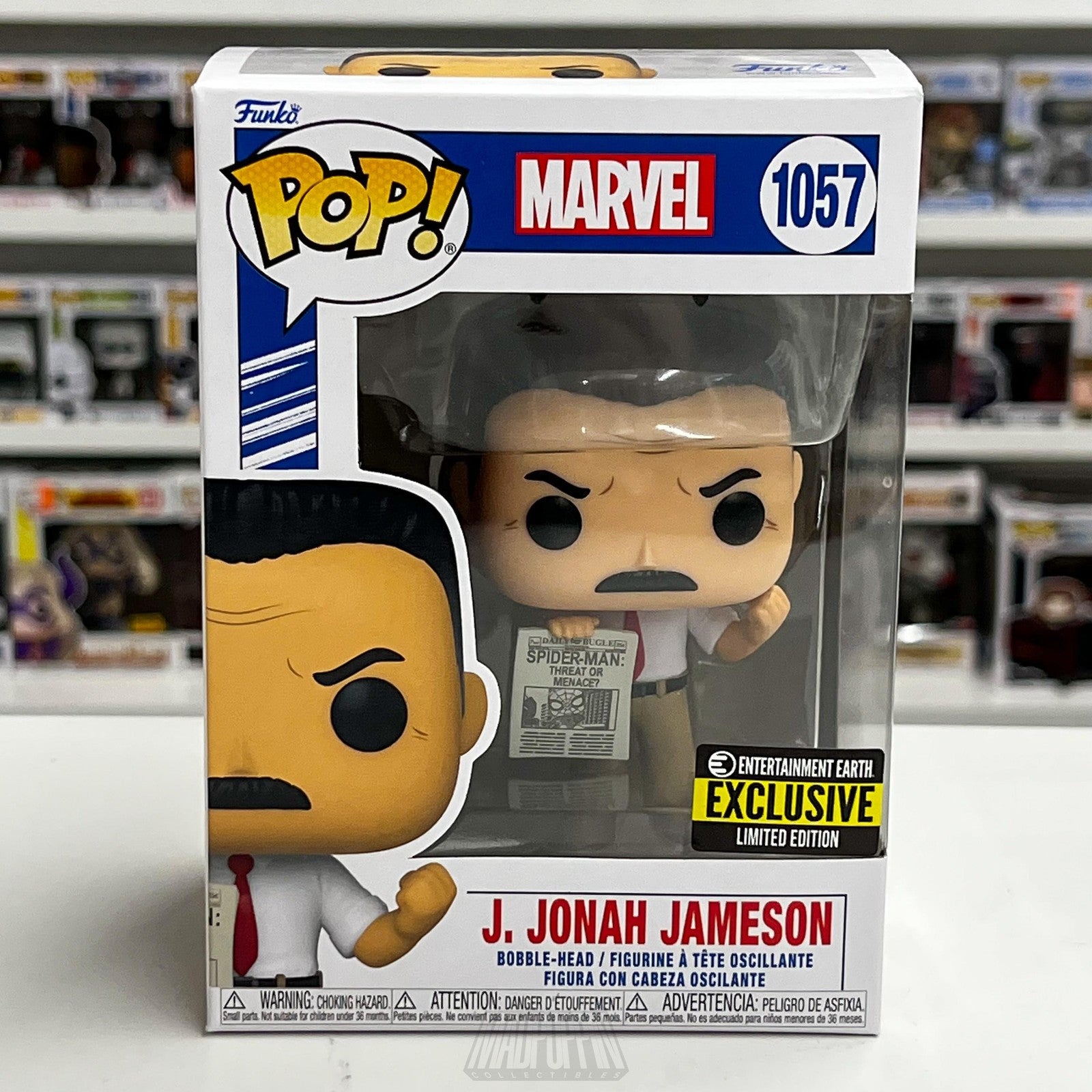 Funko Pop Marvel J Jonah Jameson Entertainment Earth 1057 Spider-Man Toy Figure0