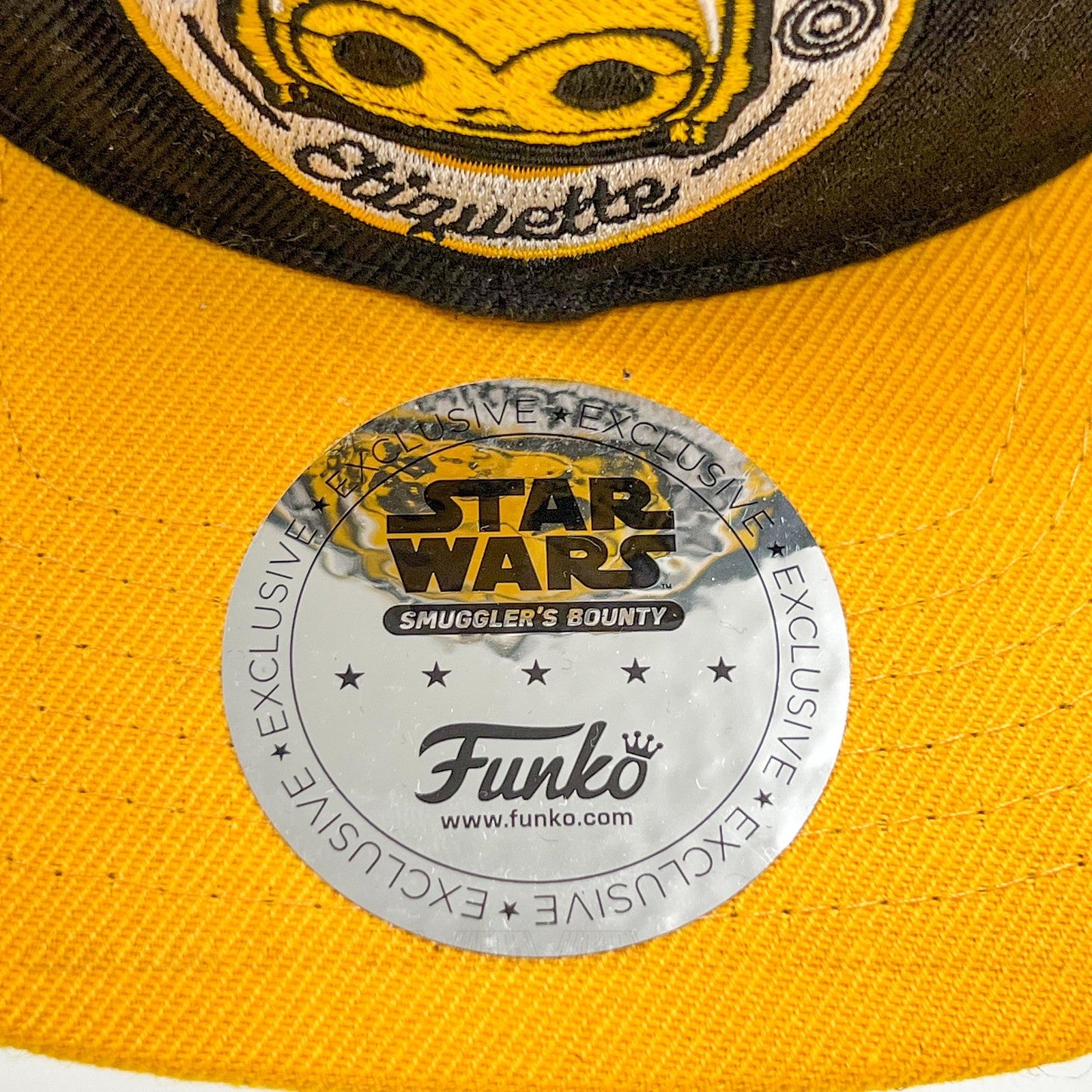 Star Wars Hat Cap Snap Back Black Yellow Programmed For Etiquette Funko Mens