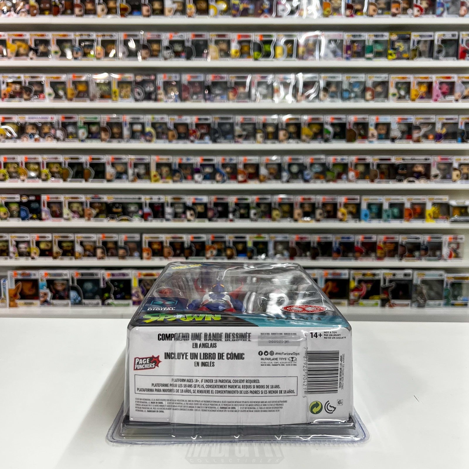 McFarlane Toys Spawn 1977 Page Punchers RED PLATINUM 7" Action Figure Comic Blue