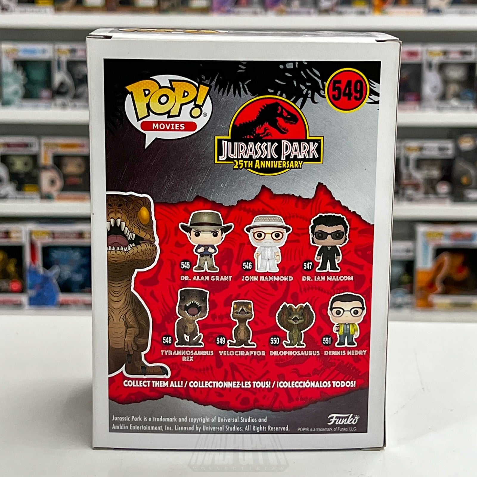 Funko Pop Movies Jurassic Park Velociraptor 549 Dinosaur Universal Vinyl Figure3