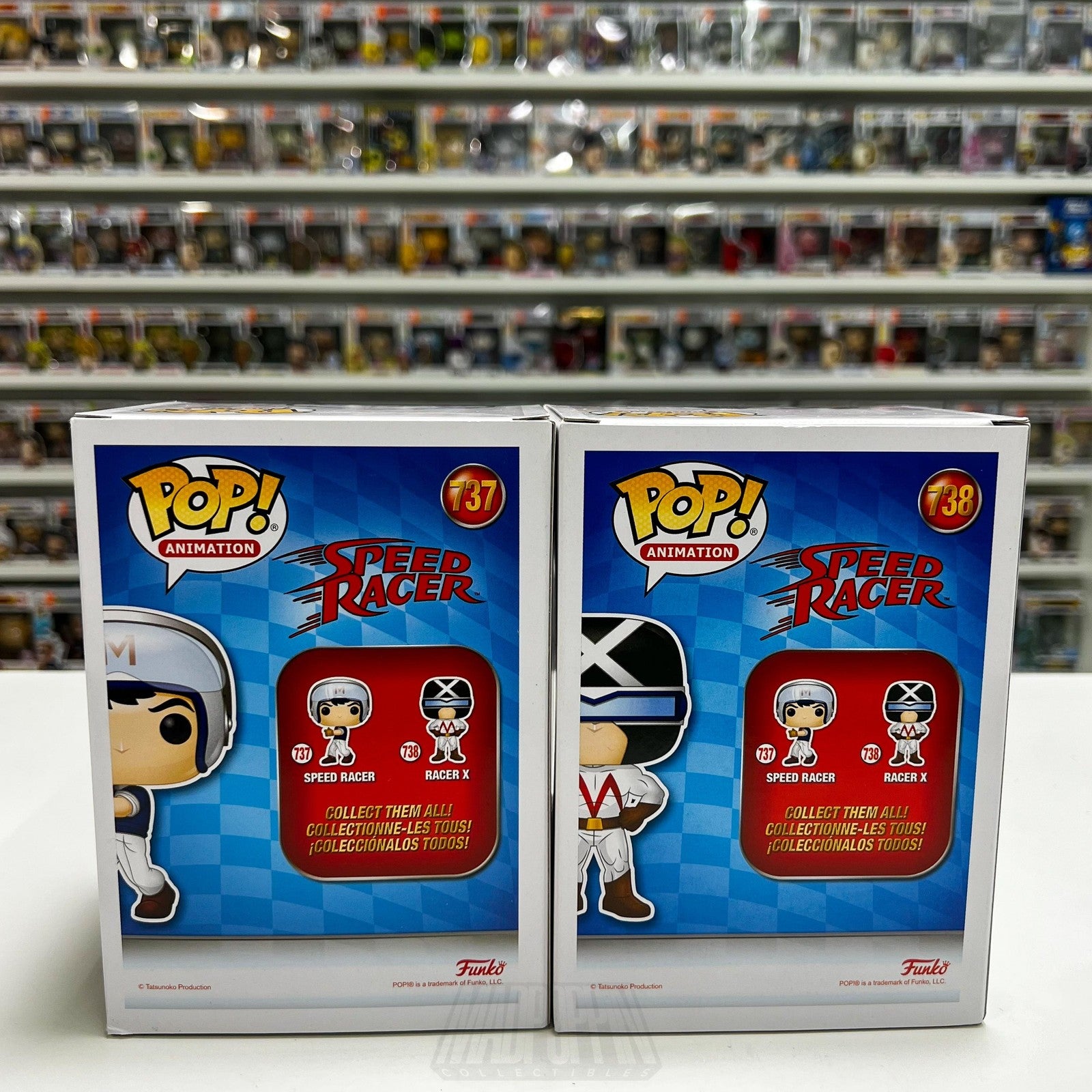 Funko Pop Animation Speed Racer & Racer X 737 738 Set BobbleHead Toy Anime NIB