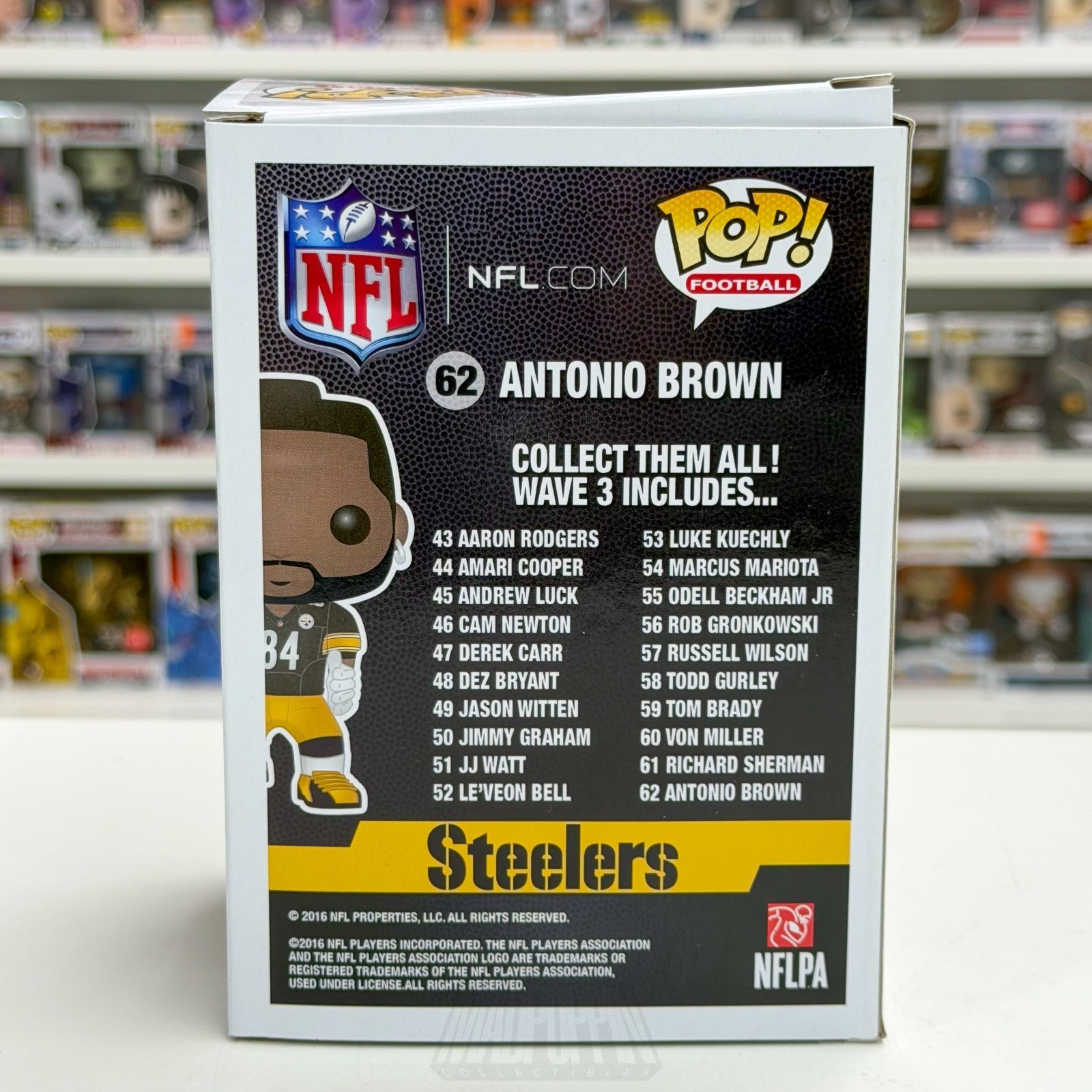 Funko Pop Football NFL Pittsburgh Steelers Antonio Brown 62 Wave 3 Vinyl Figure3