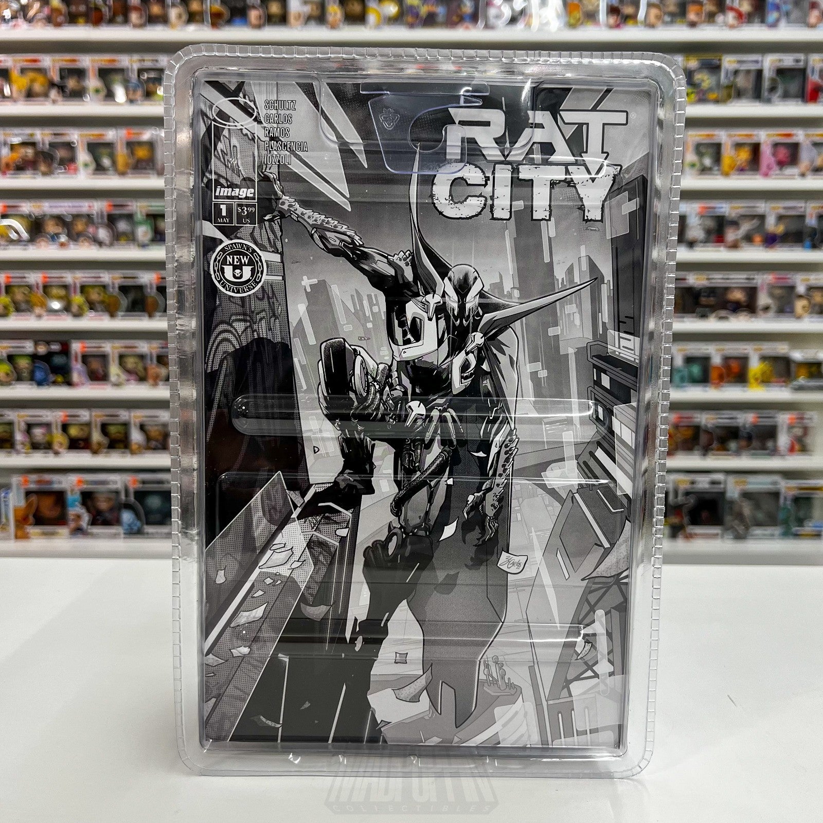 McFarlane Toys Spawn Deviant Rat City Page Punchers RED PLATINUM 7" Figure Comic