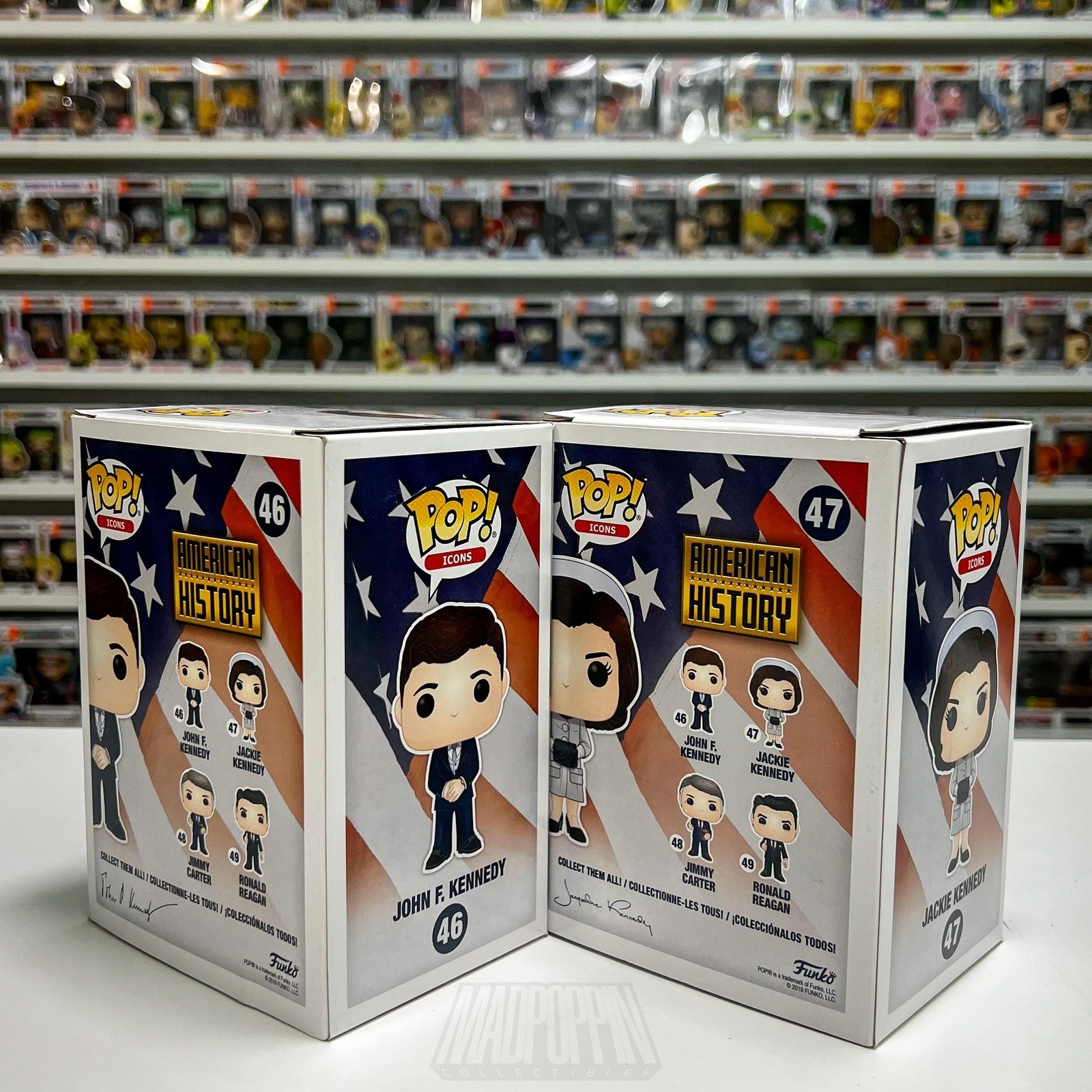 Funko Pop Icons American History John F Kennedy Jackie 46 47 Set Toy Politics