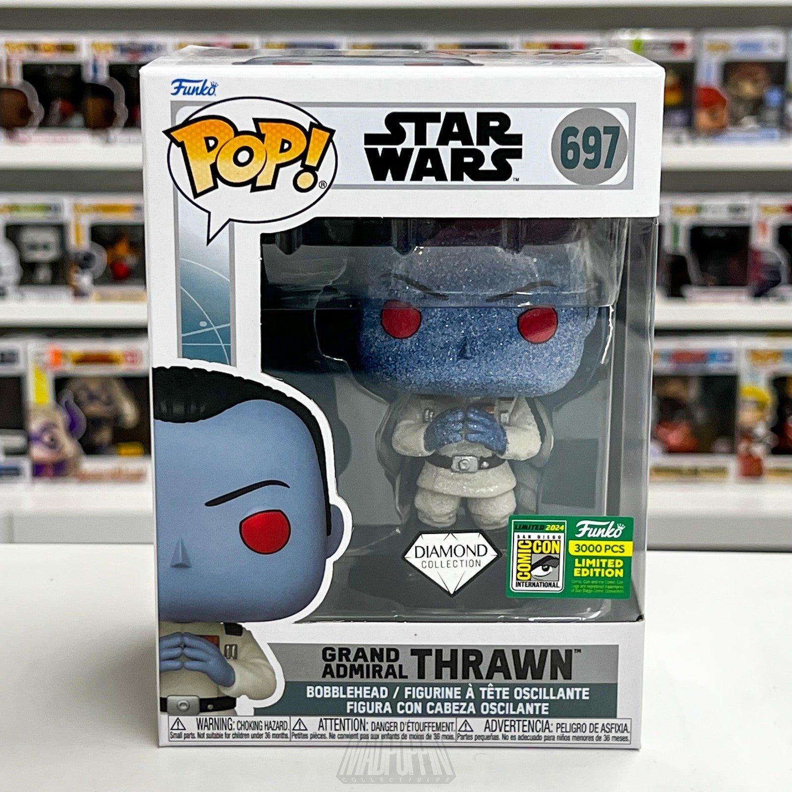 Funko Pop Star Wars Grand Admiral Thrawn Diamond SDCC 2024 Limited 3000 Ahsoka