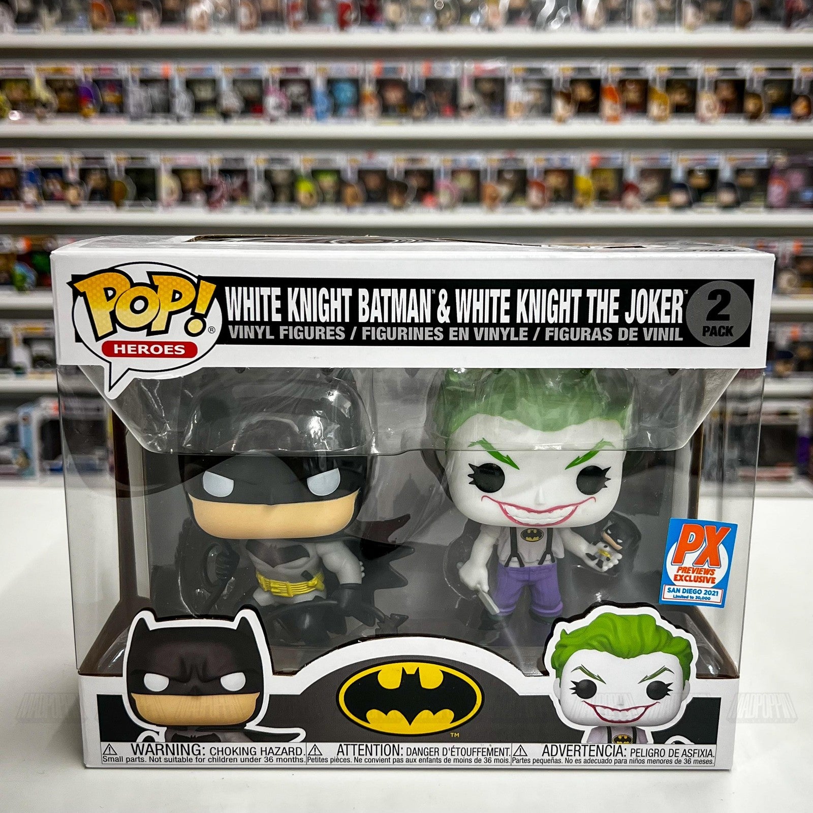 Funko Pop White Knight Batman & Joker 2 Pack PX Previews SDCC 2021 DC Heroes New