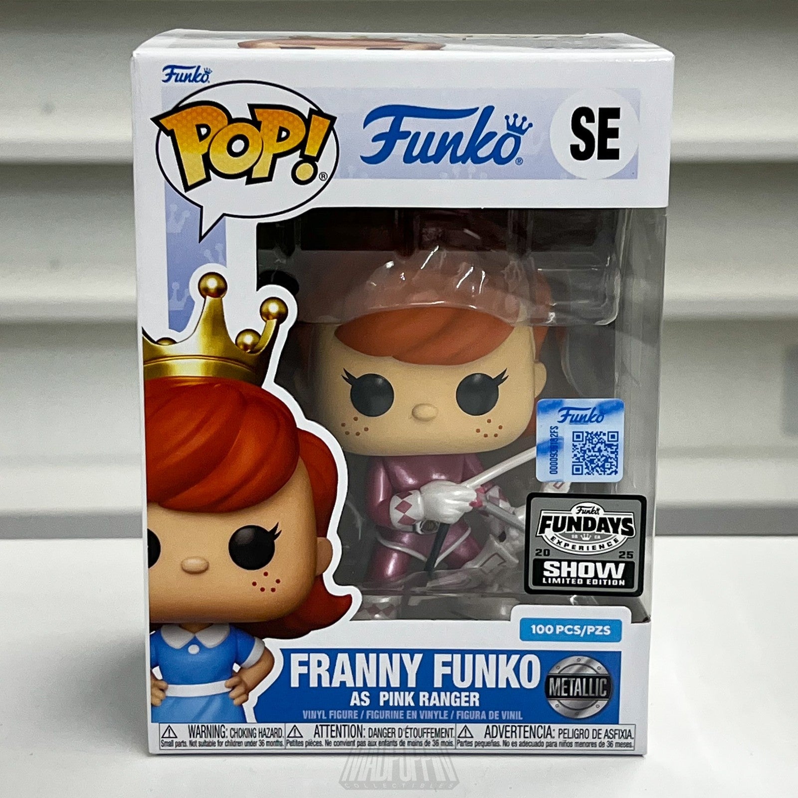 Funko Pop Fundays Franny Mighty Morphin Pink Ranger Metallic Show 100 PCS MMPR
