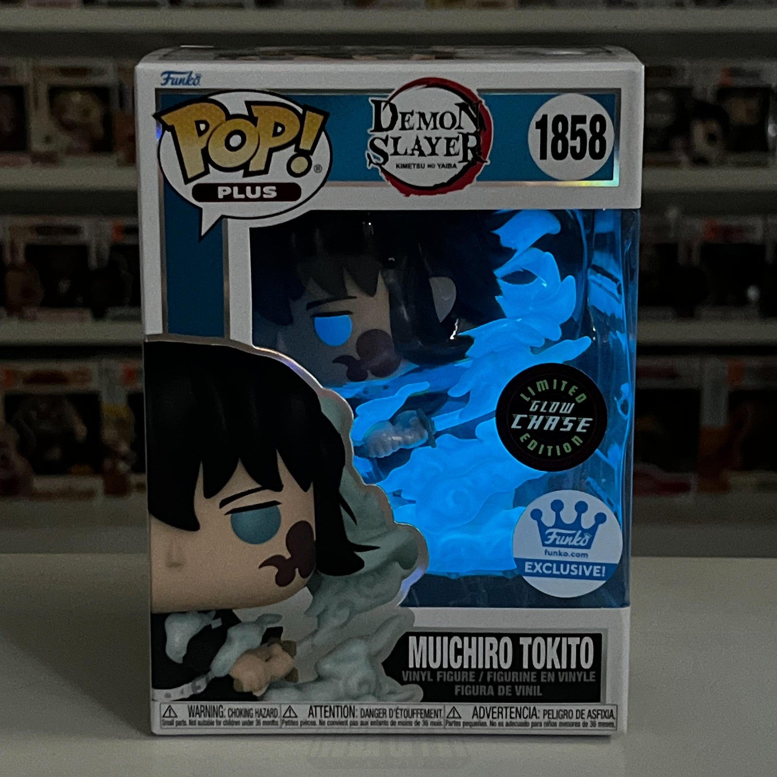 Funko Pop Plus Demon Slayer Muichiro Tokito 1858 GITD Chase Funko Exclusive
