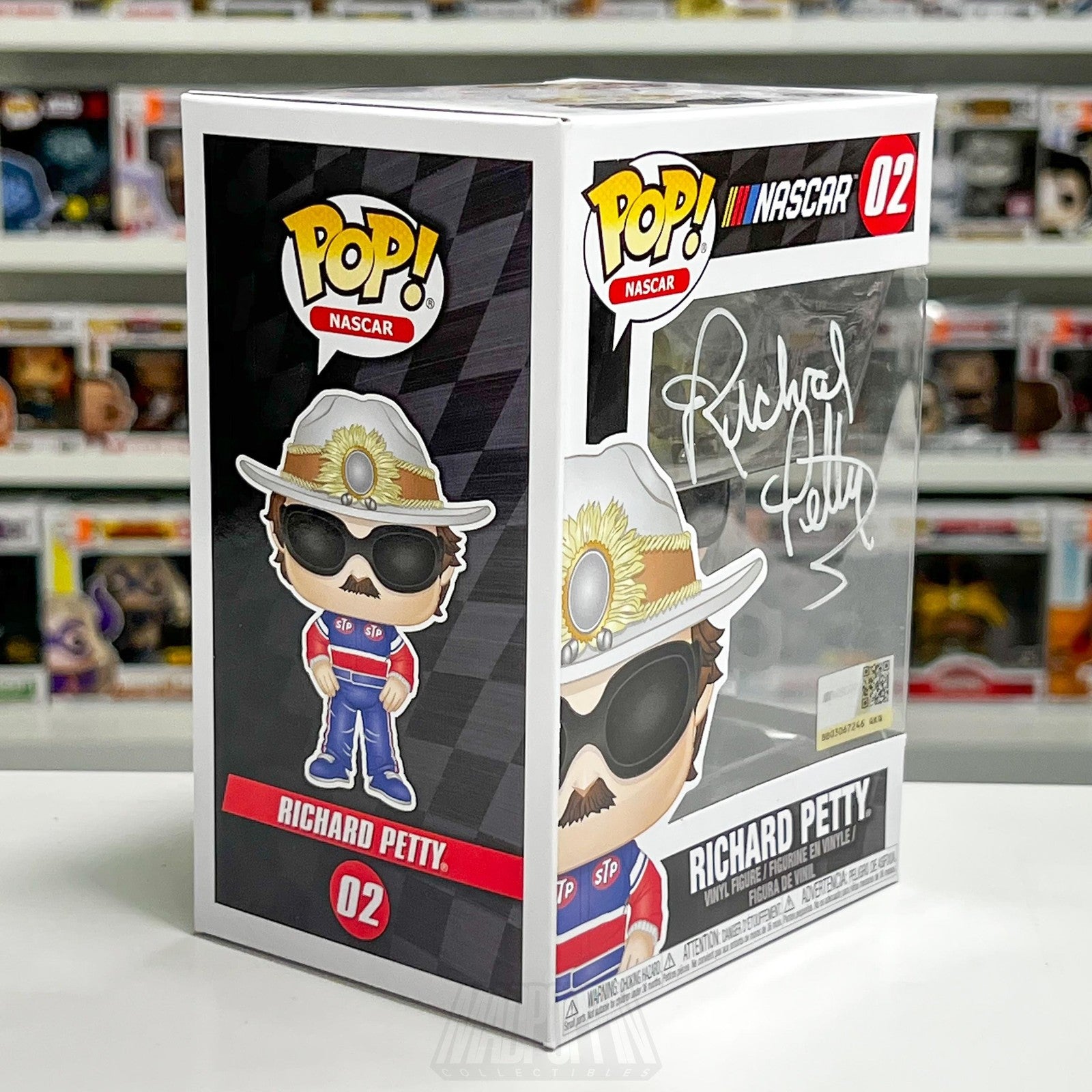 Funko Pop NASCAR Richard Petty 02 Vinyl Figure Autographed SWAU Authenticated