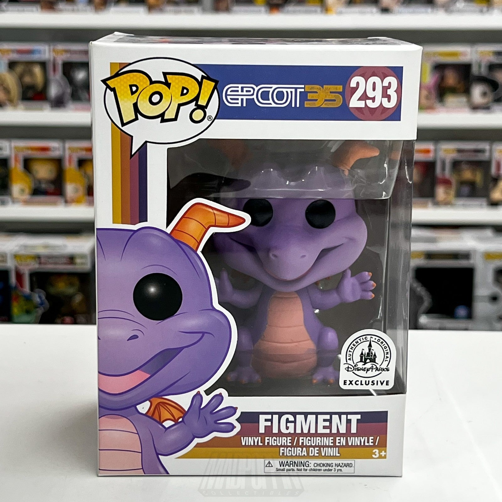 Funko Pop Disney Epcot Figment Exclusive 293 Purple Dragon Mascot Vinyl Figure0