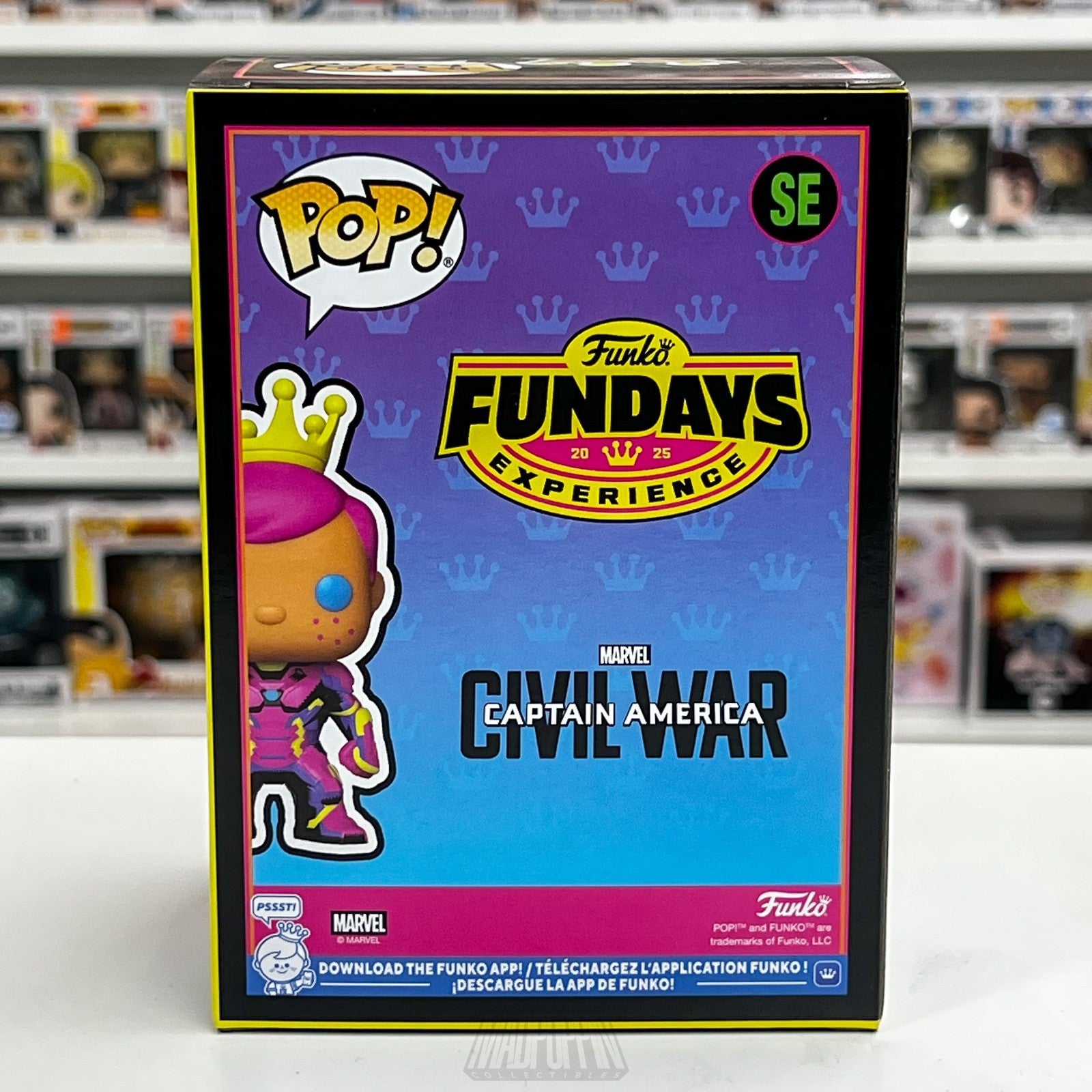 Funko Pop Fundays 2025 Freddy as Iron Man Blacklight Marvel Civil War 500pcs SE